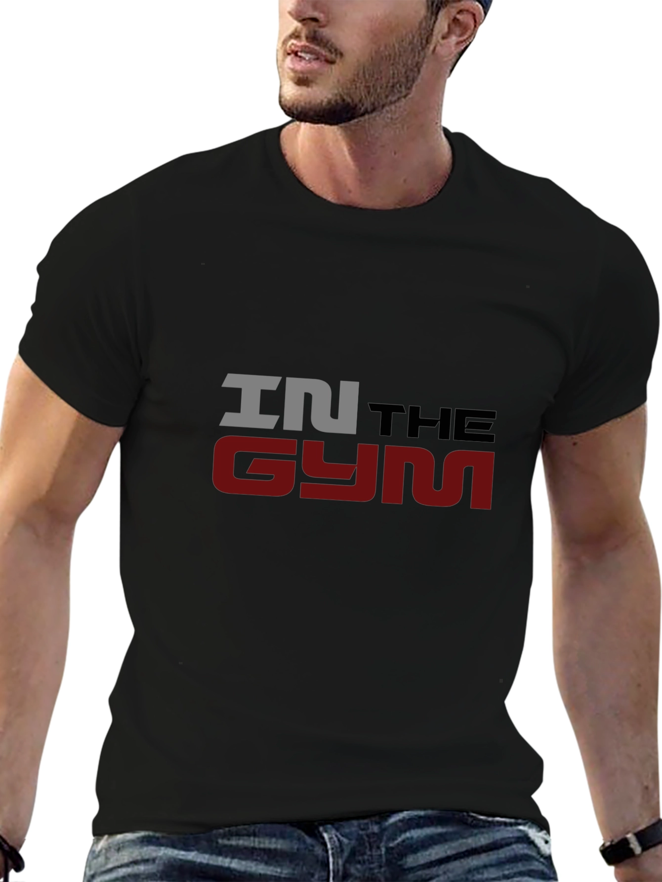 In The Gym Mens Black Graphic T-Shirt