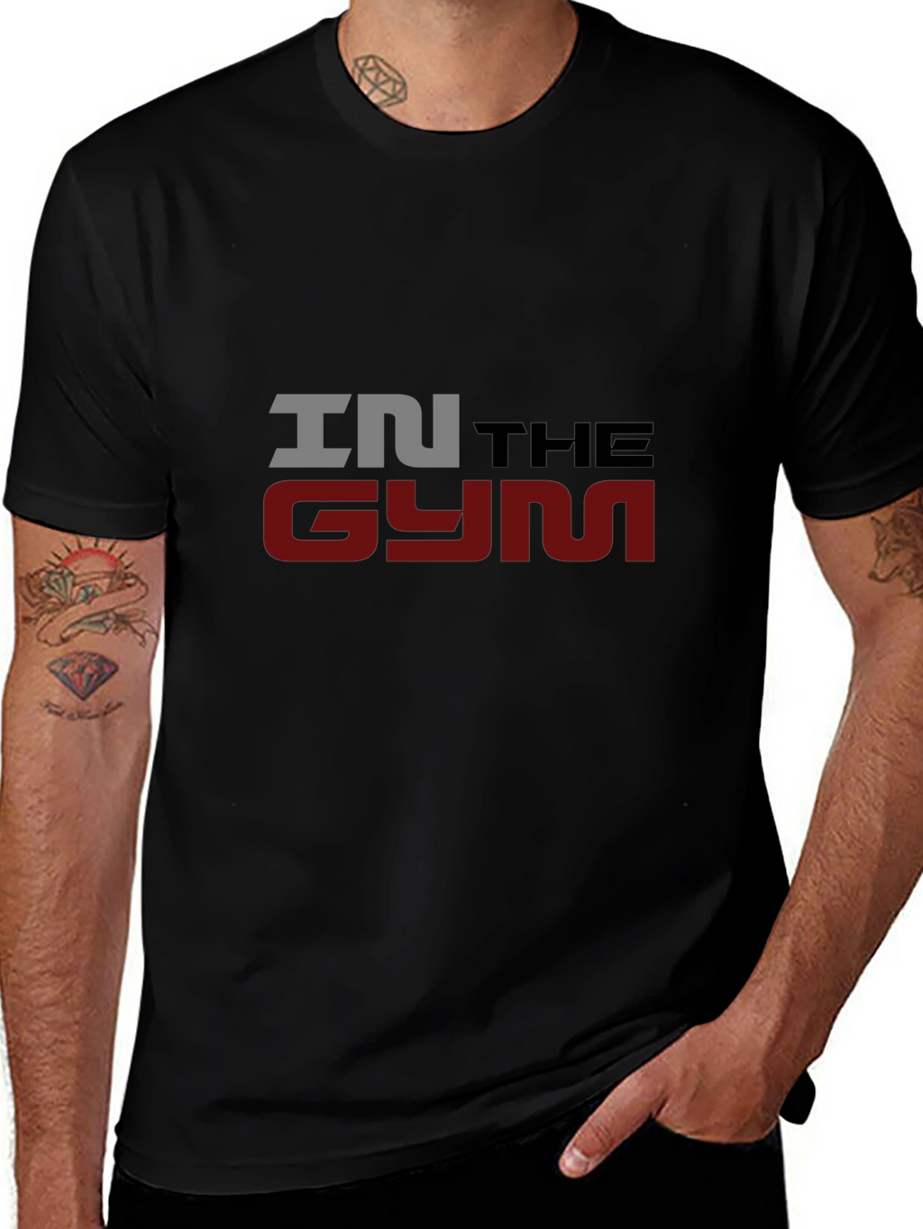 In The Gym Mens Black Graphic T-Shirt