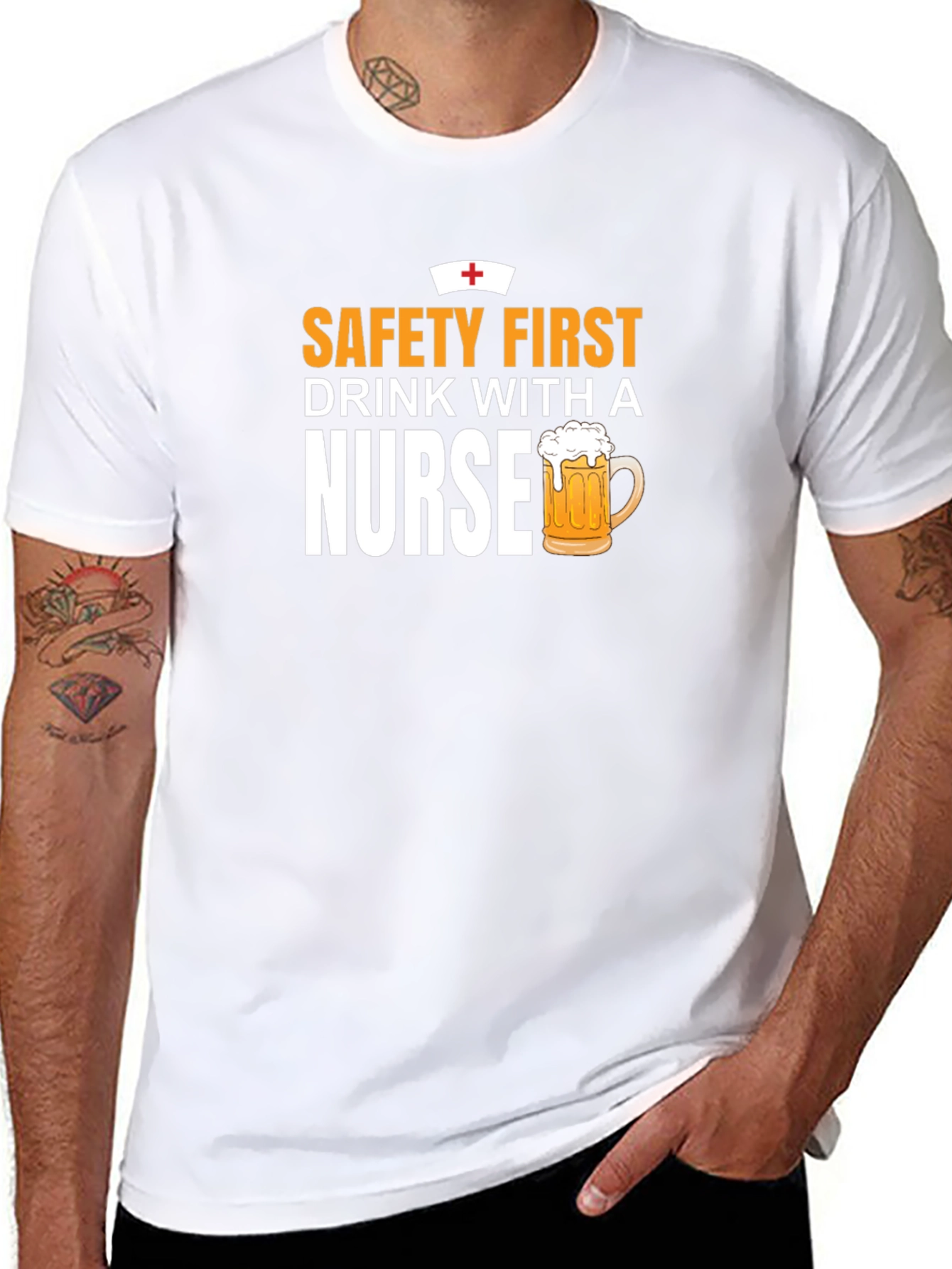 Safety First Drink With A Nurse T-Shirt
