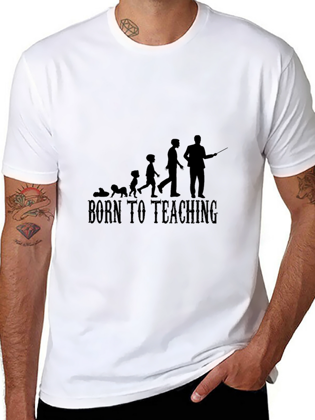 Born To Teaching Mens Black T-Shirt