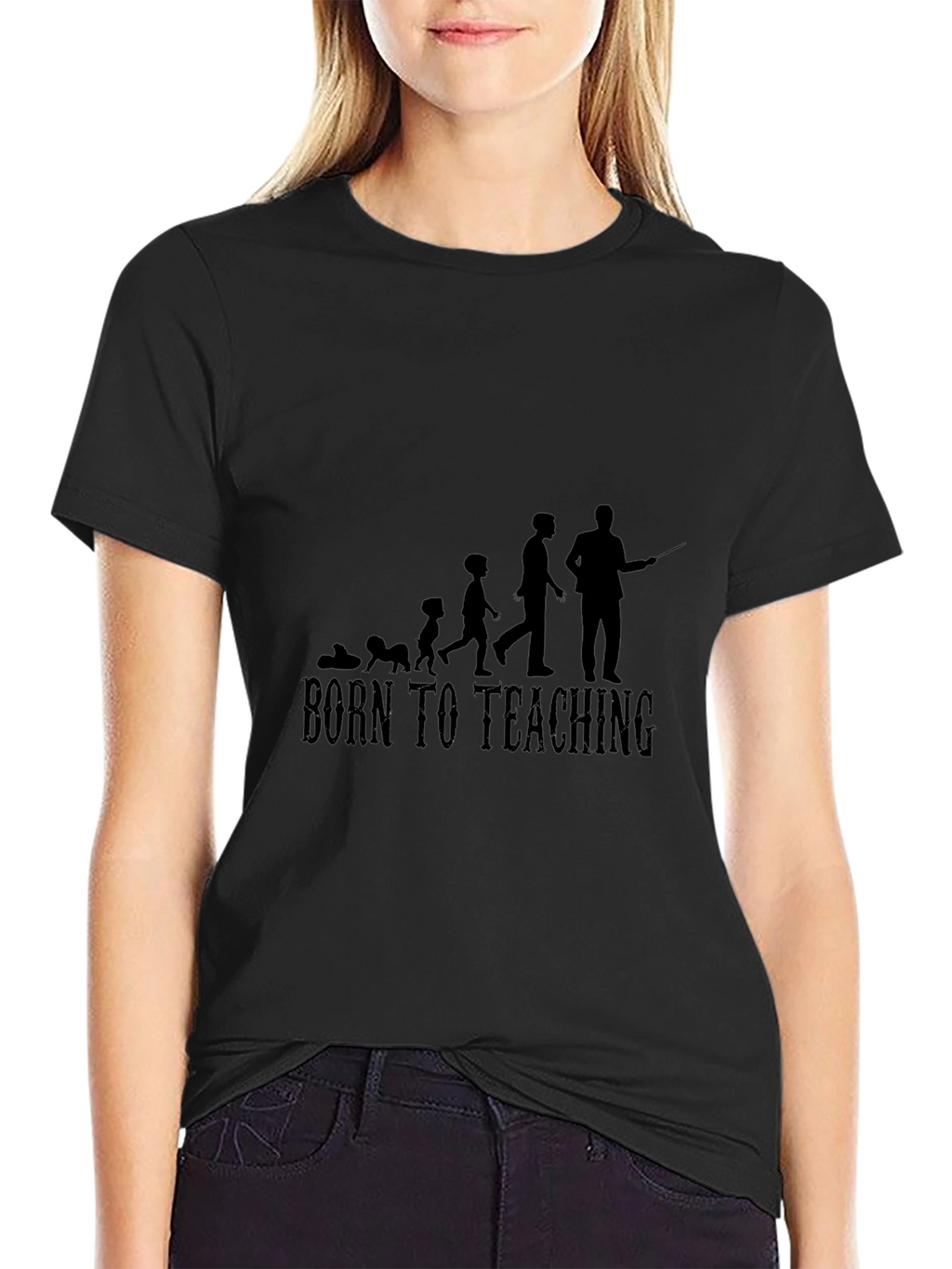 Born To Teaching Mens Black T-Shirt