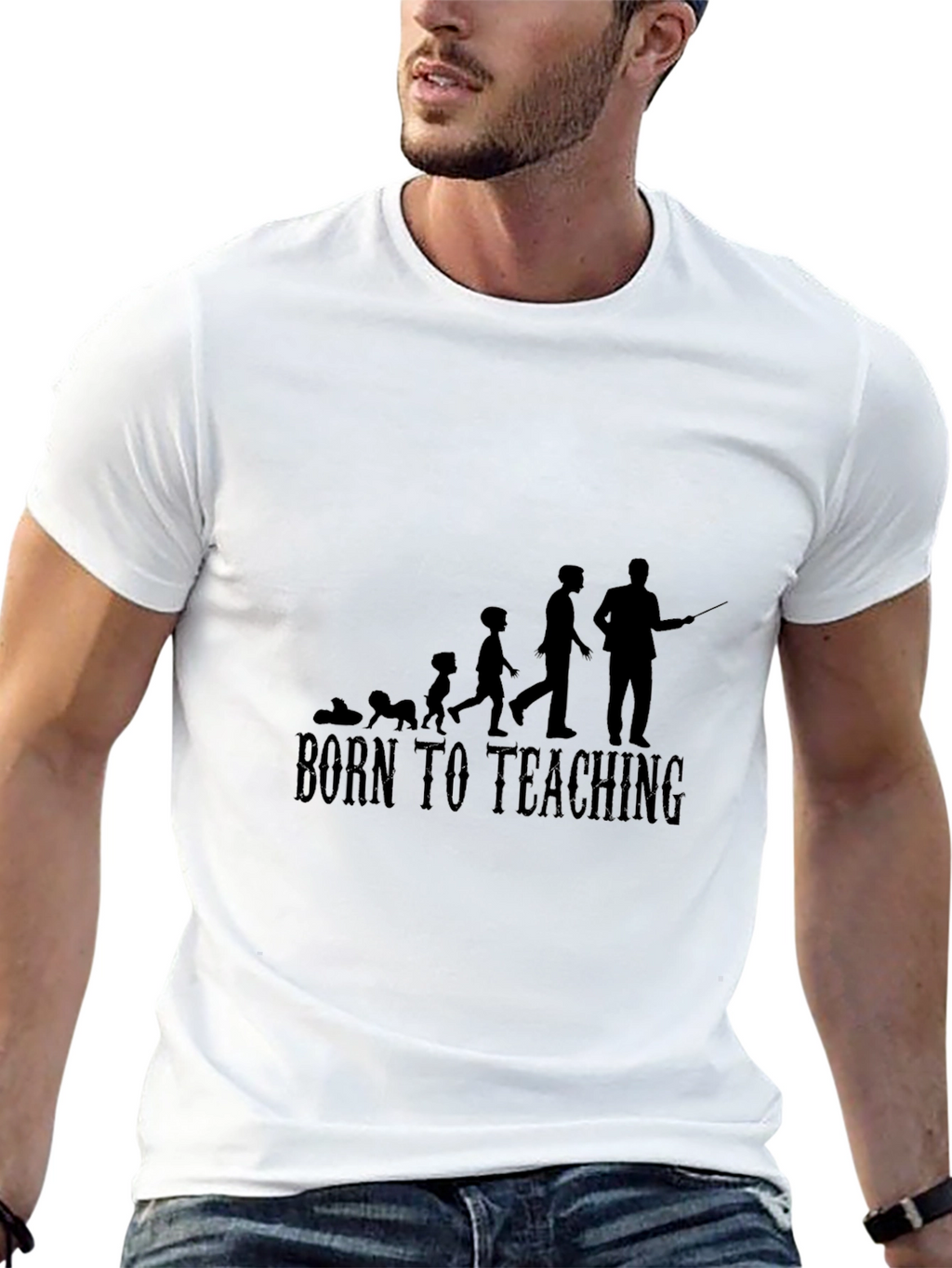Born To Teaching Mens Black T-Shirt
