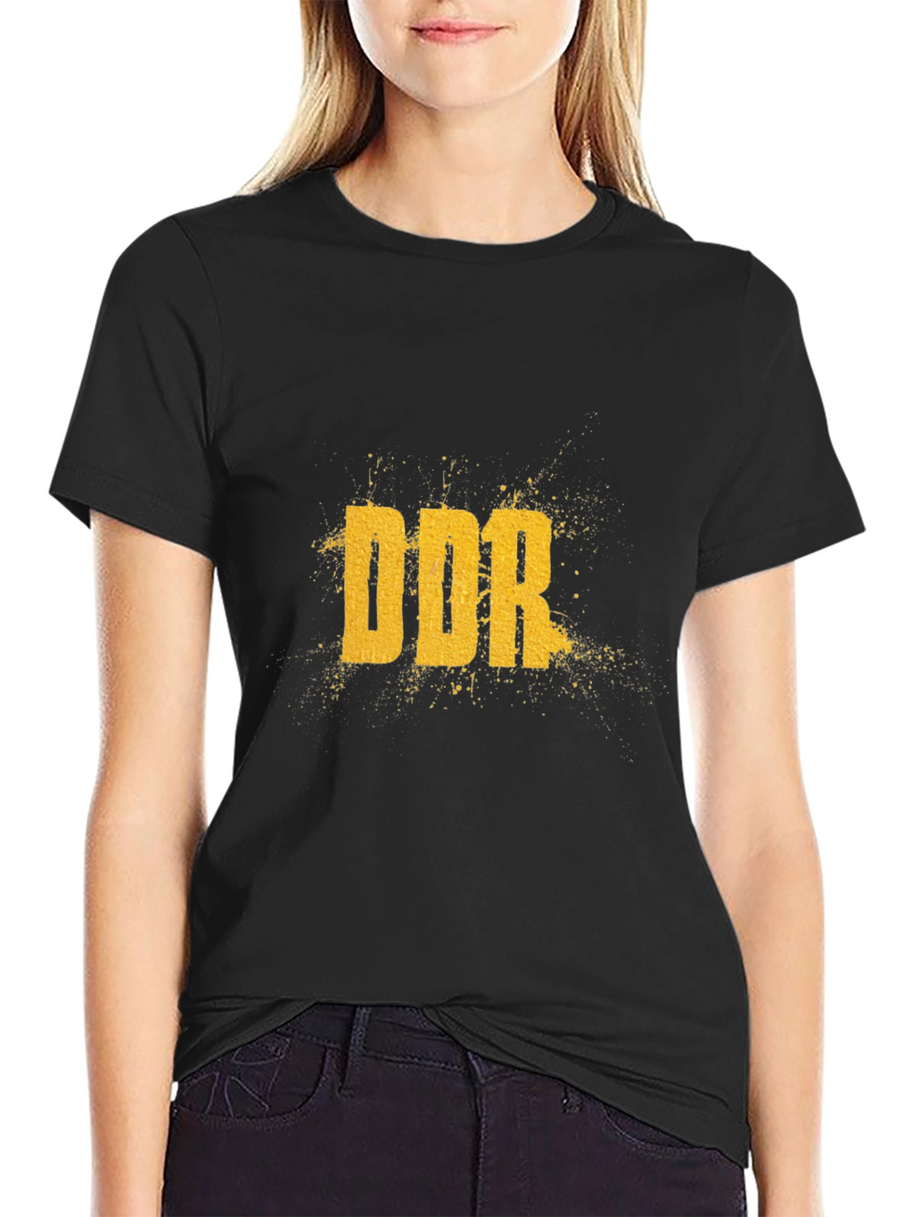 DDR Graphic Tee - Black Cotton Casual