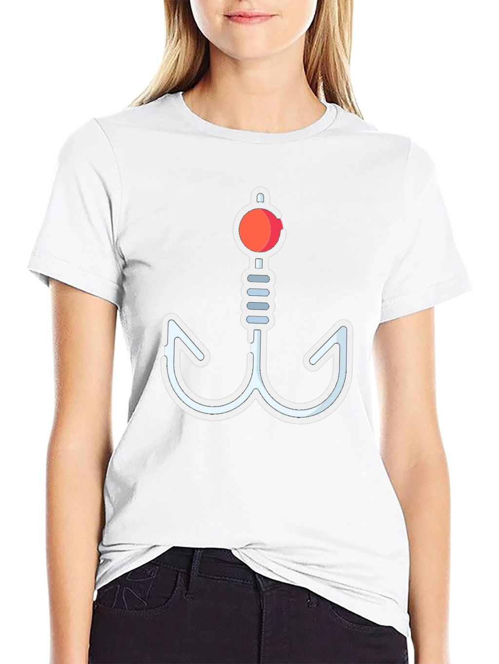 Novelty Fishing Hook Graphic T-Shirt