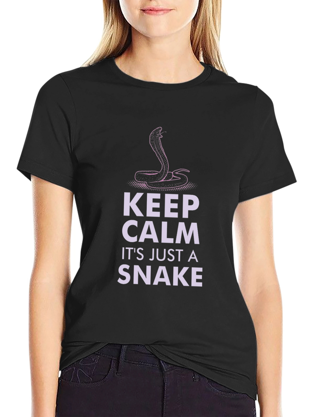 Keep Calm Its Just A Snake Black T-Shirt
