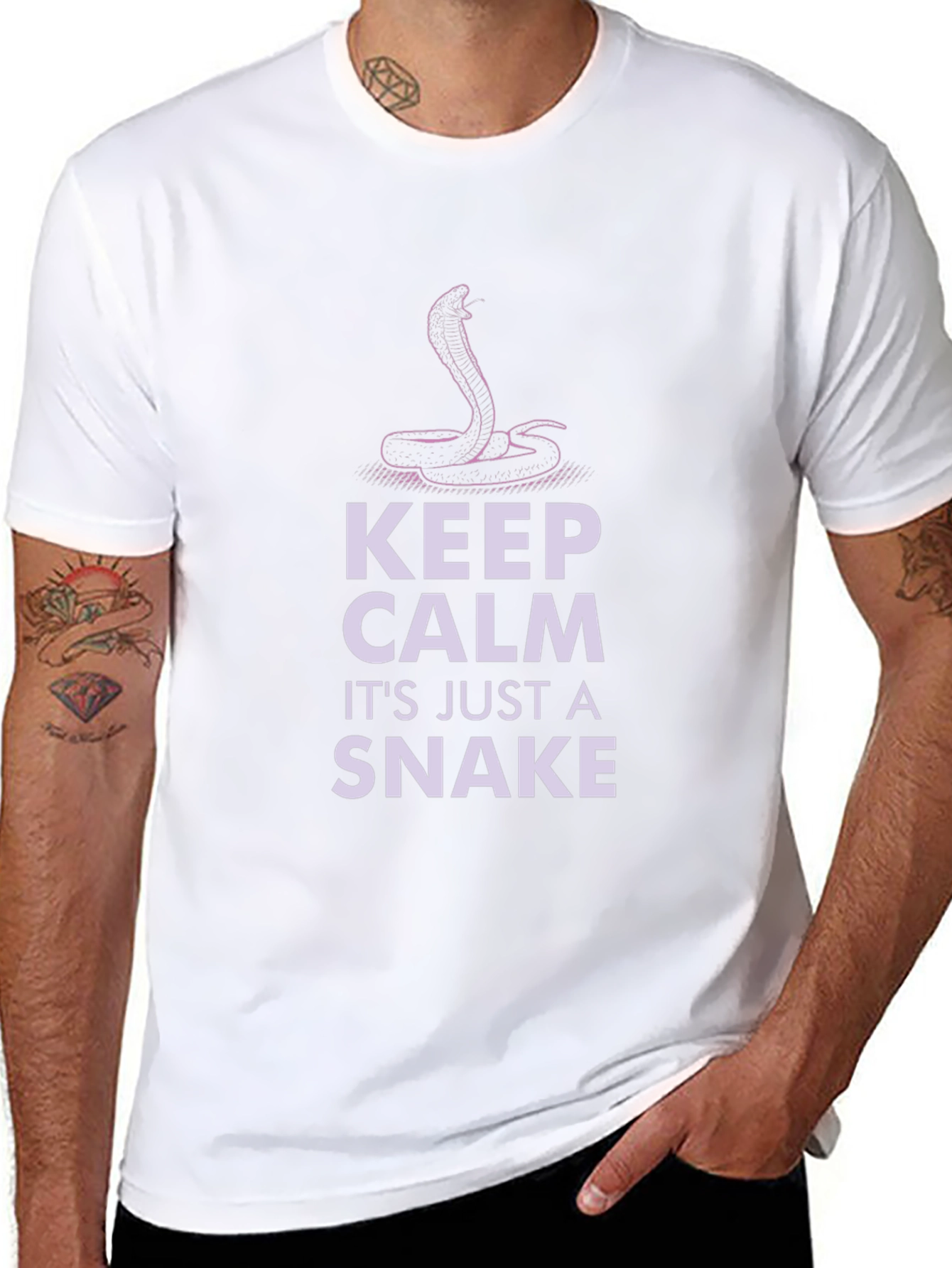 Keep Calm Its Just A Snake Black T-Shirt