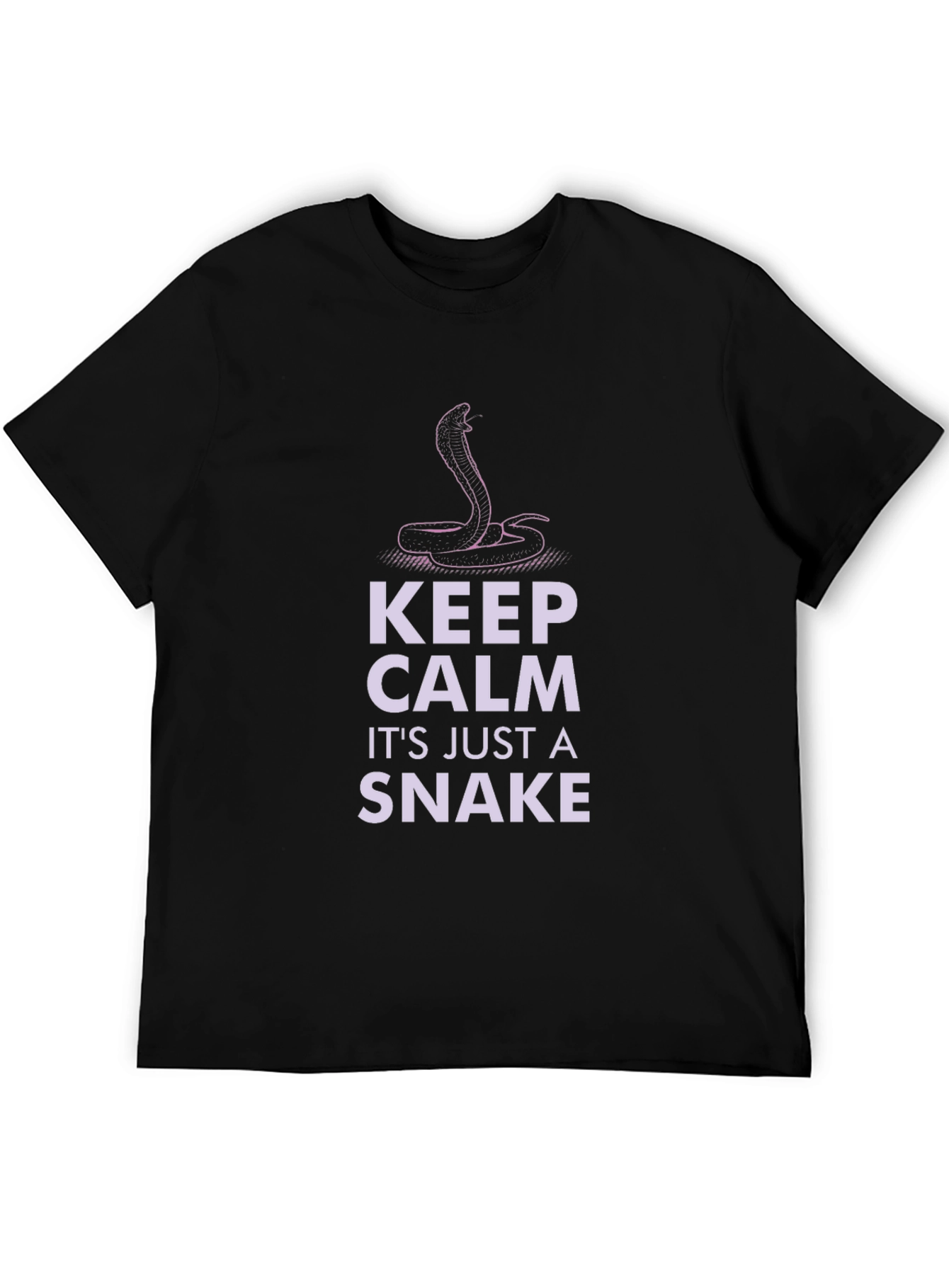 Keep Calm Its Just A Snake Black T-Shirt