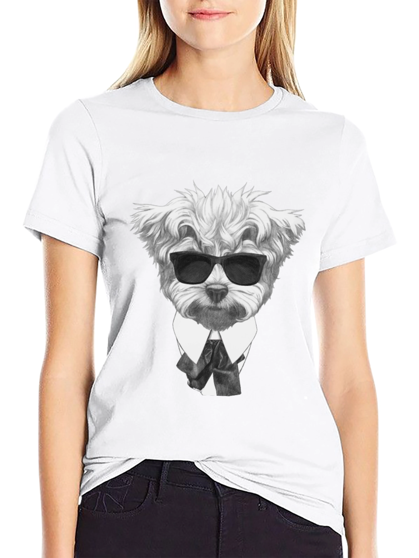 Dog in Suit Graphic T-Shirt - Cool Canine Style