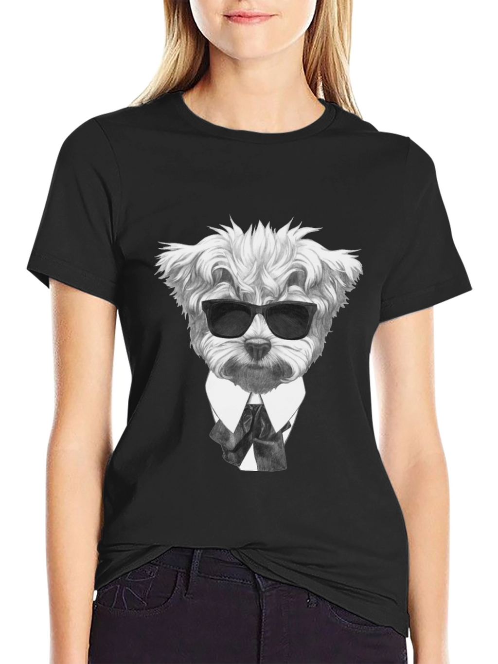 Dog in Suit Graphic T-Shirt - Cool Canine Style