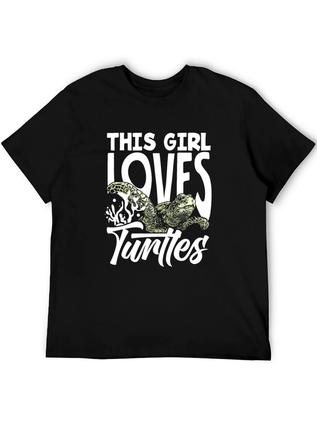 This Girl Loves Turtles Black T-Shirt