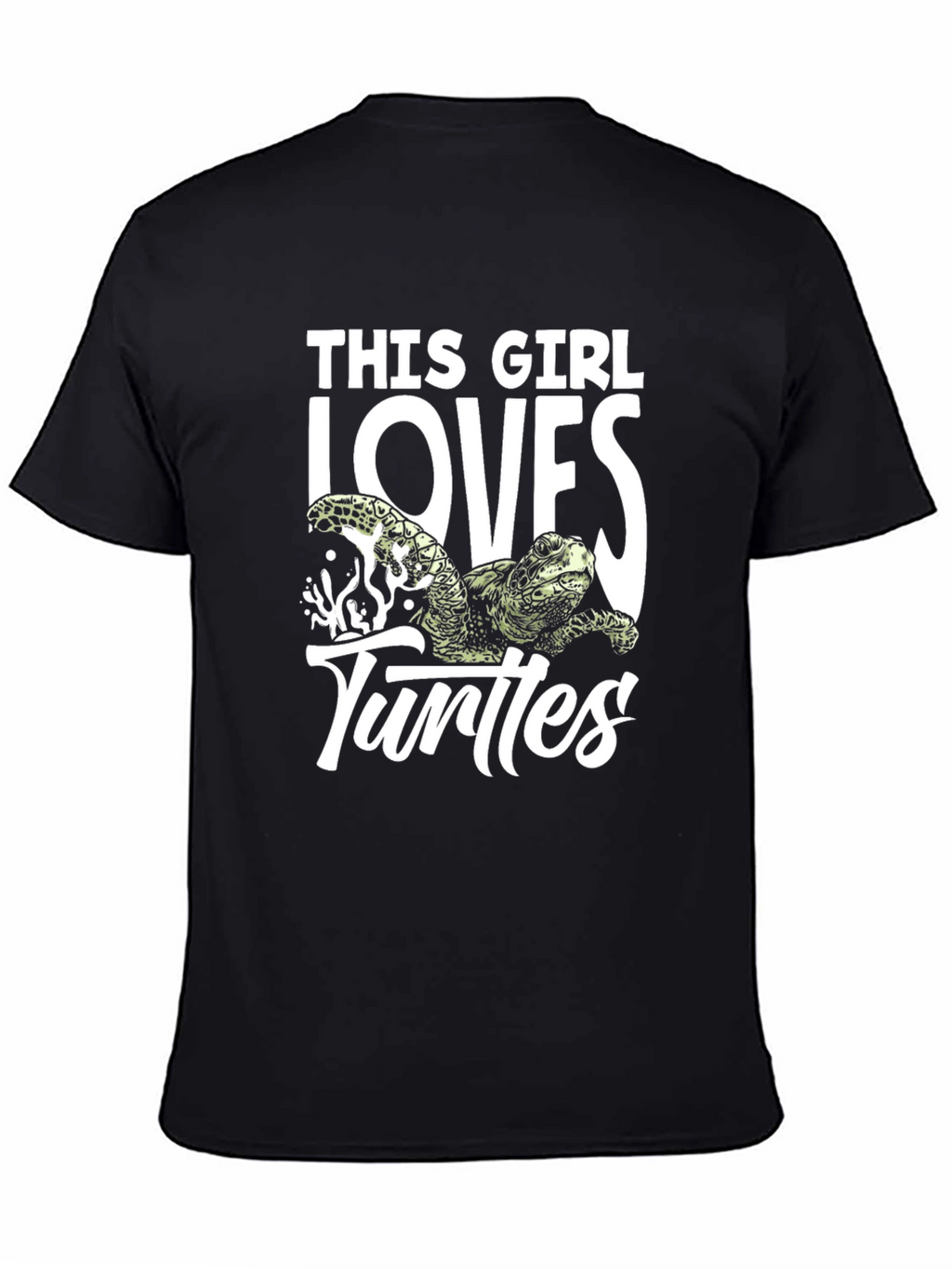 This Girl Loves Turtles Black T-Shirt