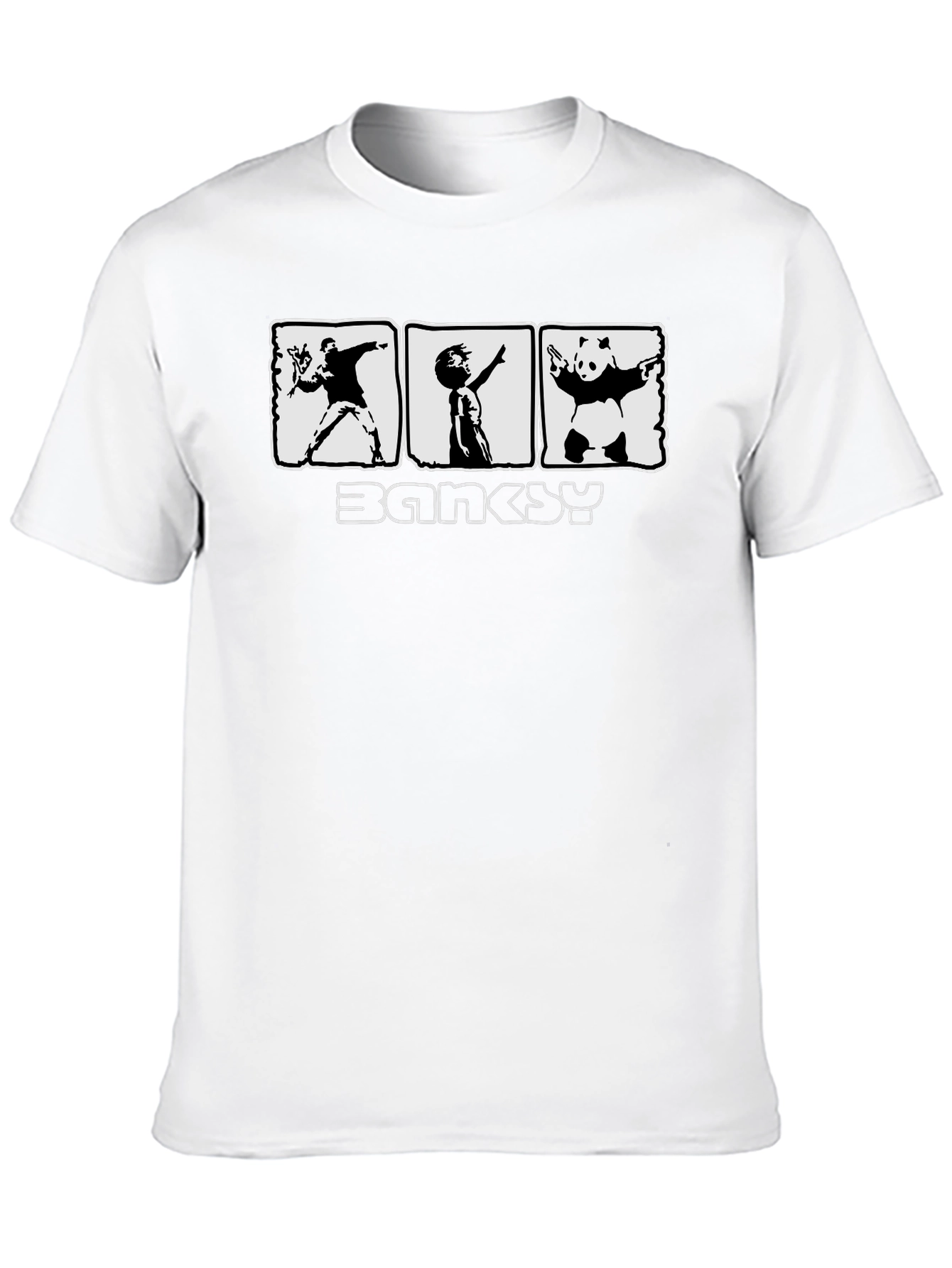 Banksy Graphic Print Black T-Shirt for Men