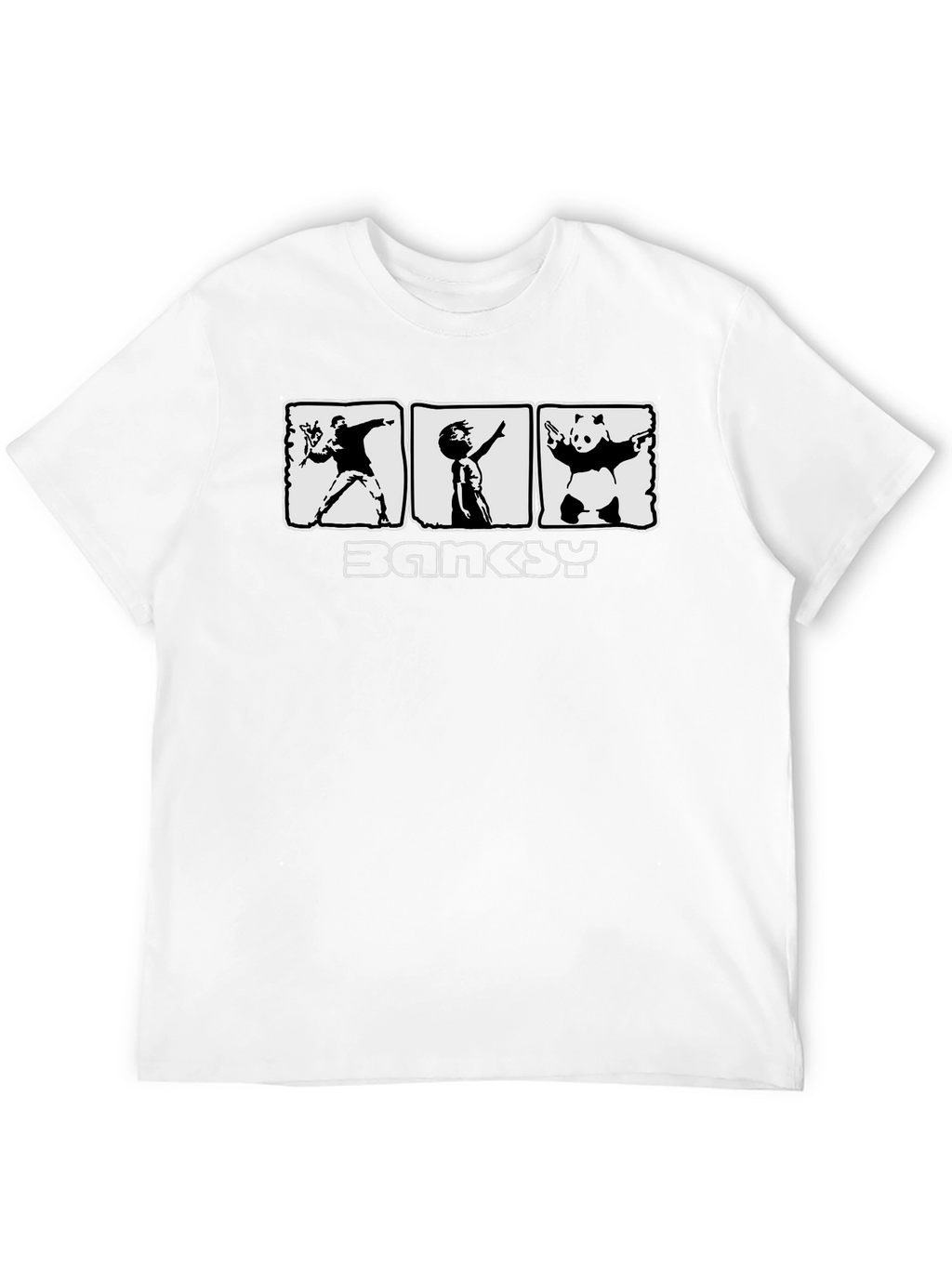 Banksy Graphic Print Black T-Shirt for Men