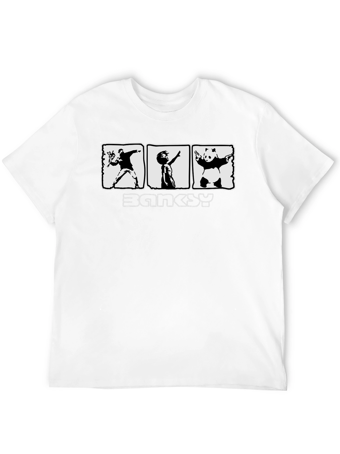 Banksy Graphic Print Black T-Shirt for Men