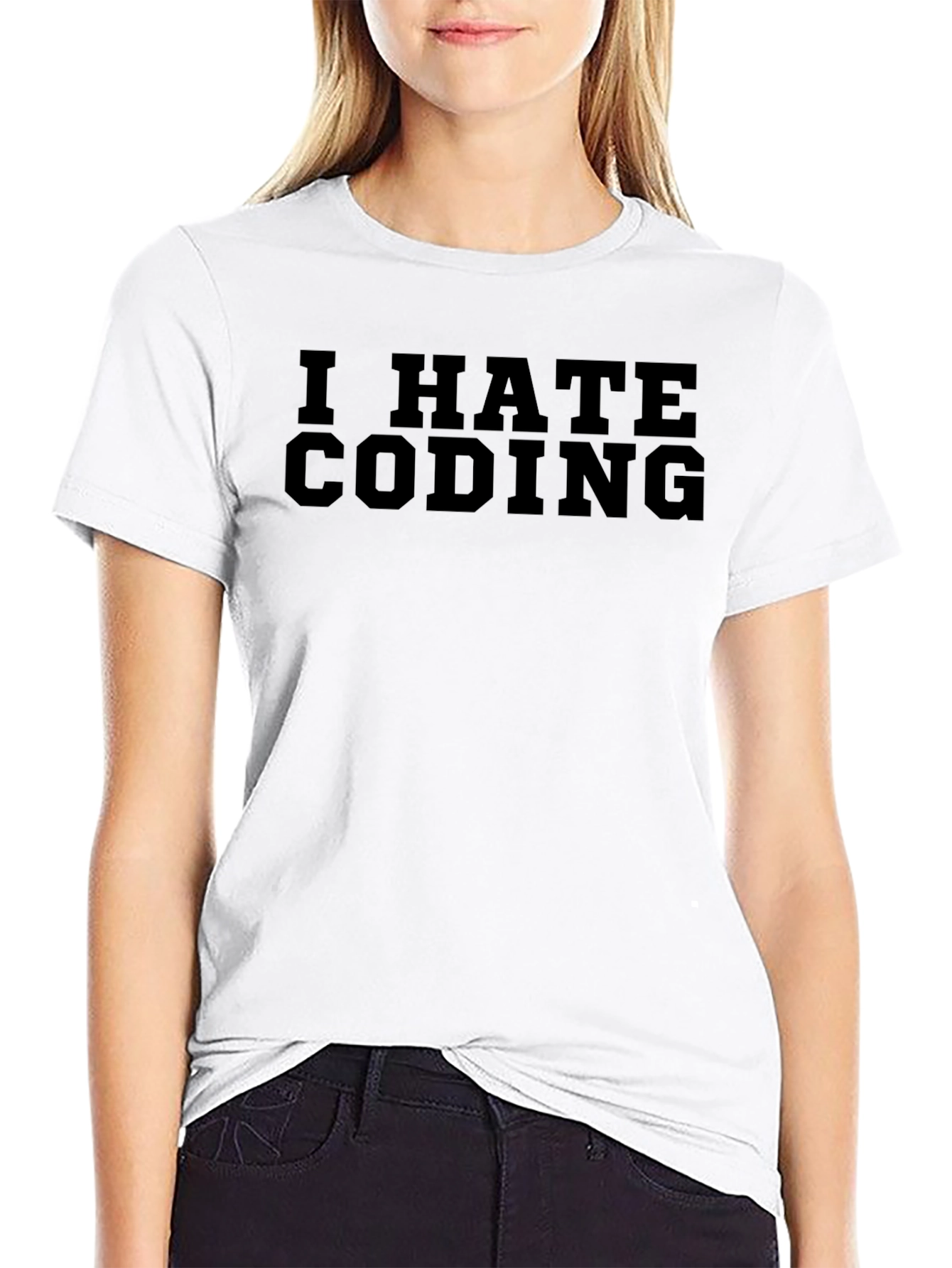I HATE CODING Black T-Shirt - Funny Programmer Tee