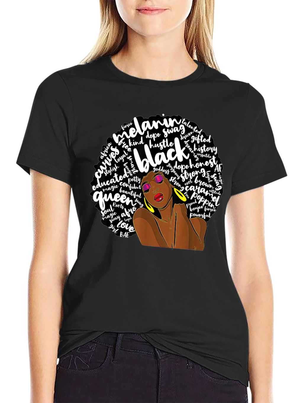 Melanin Black Queen Afro T-Shirt