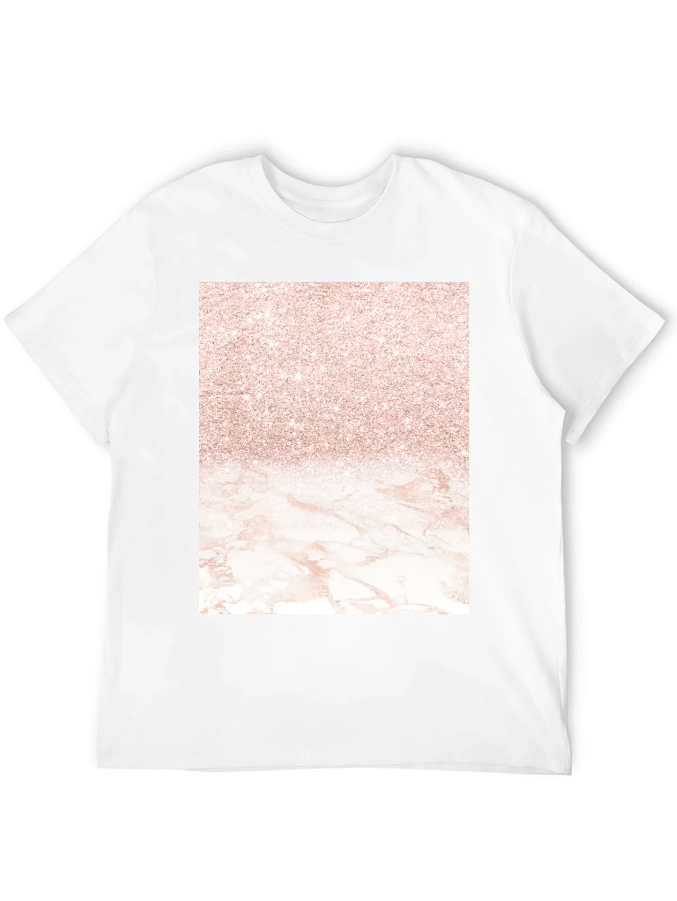 Elegant Glitter & Marble Graphic Tee - Stylish Casual Wear