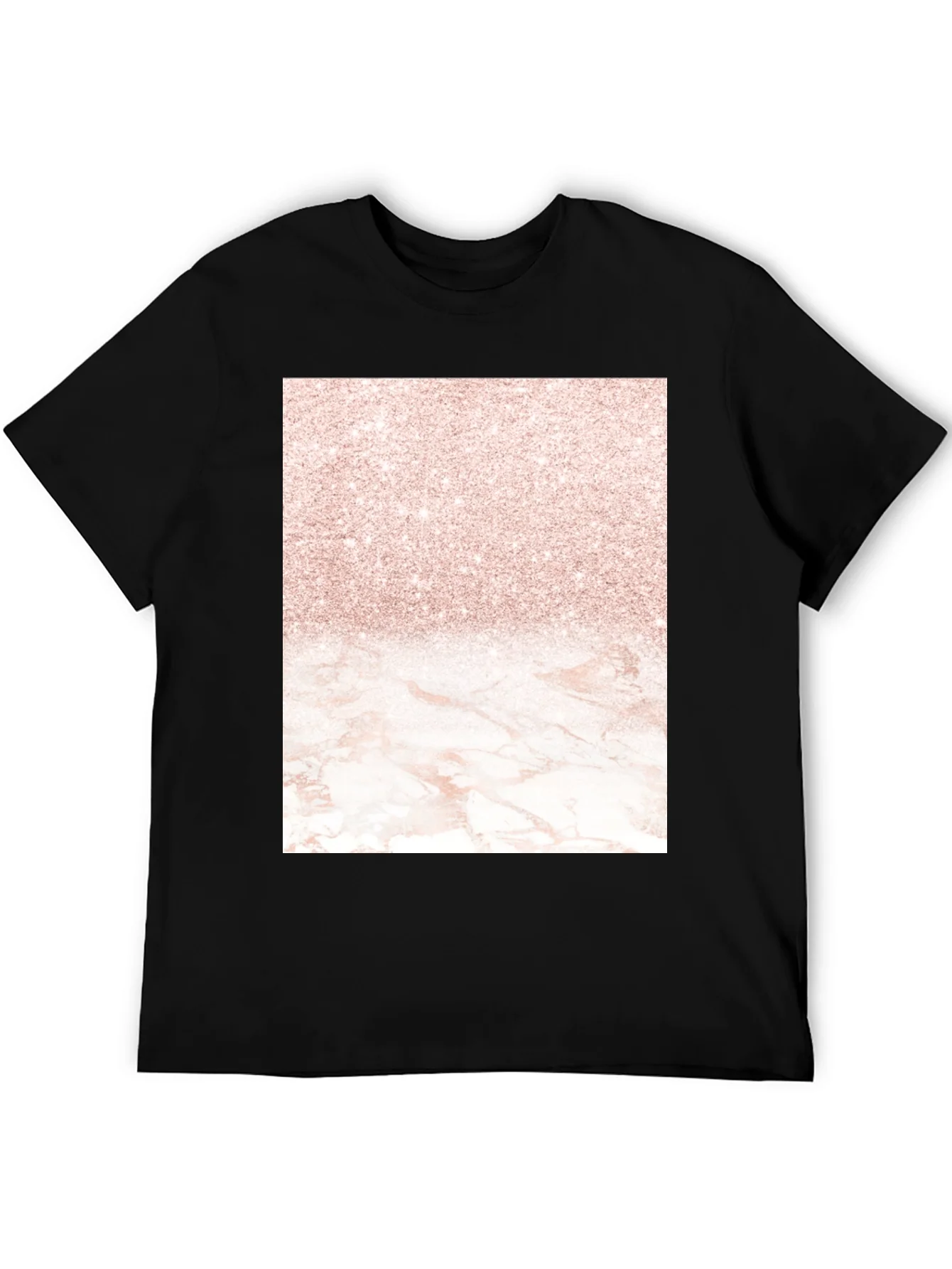 Elegant Glitter & Marble Graphic Tee - Stylish Casual Wear