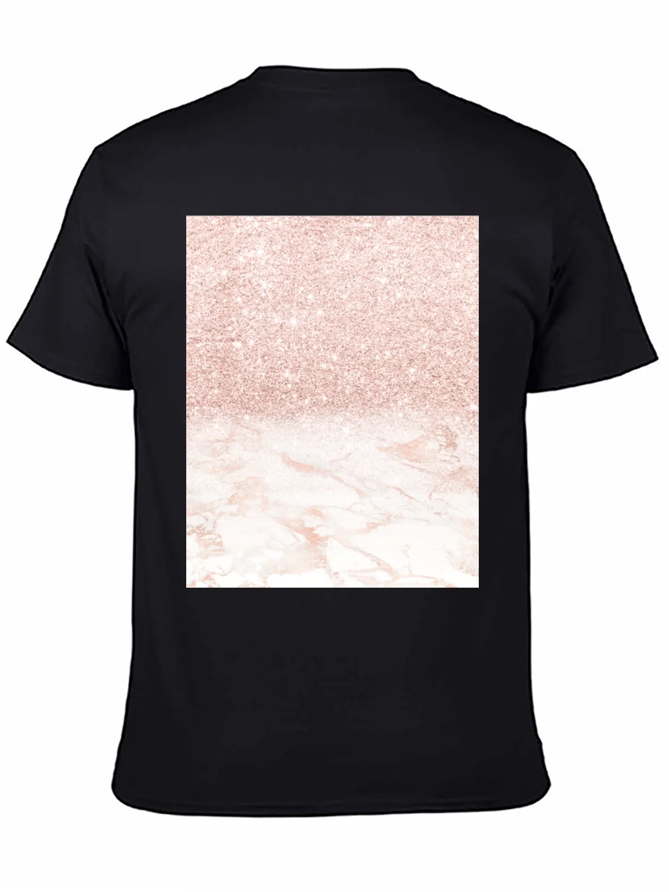 Elegant Glitter & Marble Graphic Tee - Stylish Casual Wear