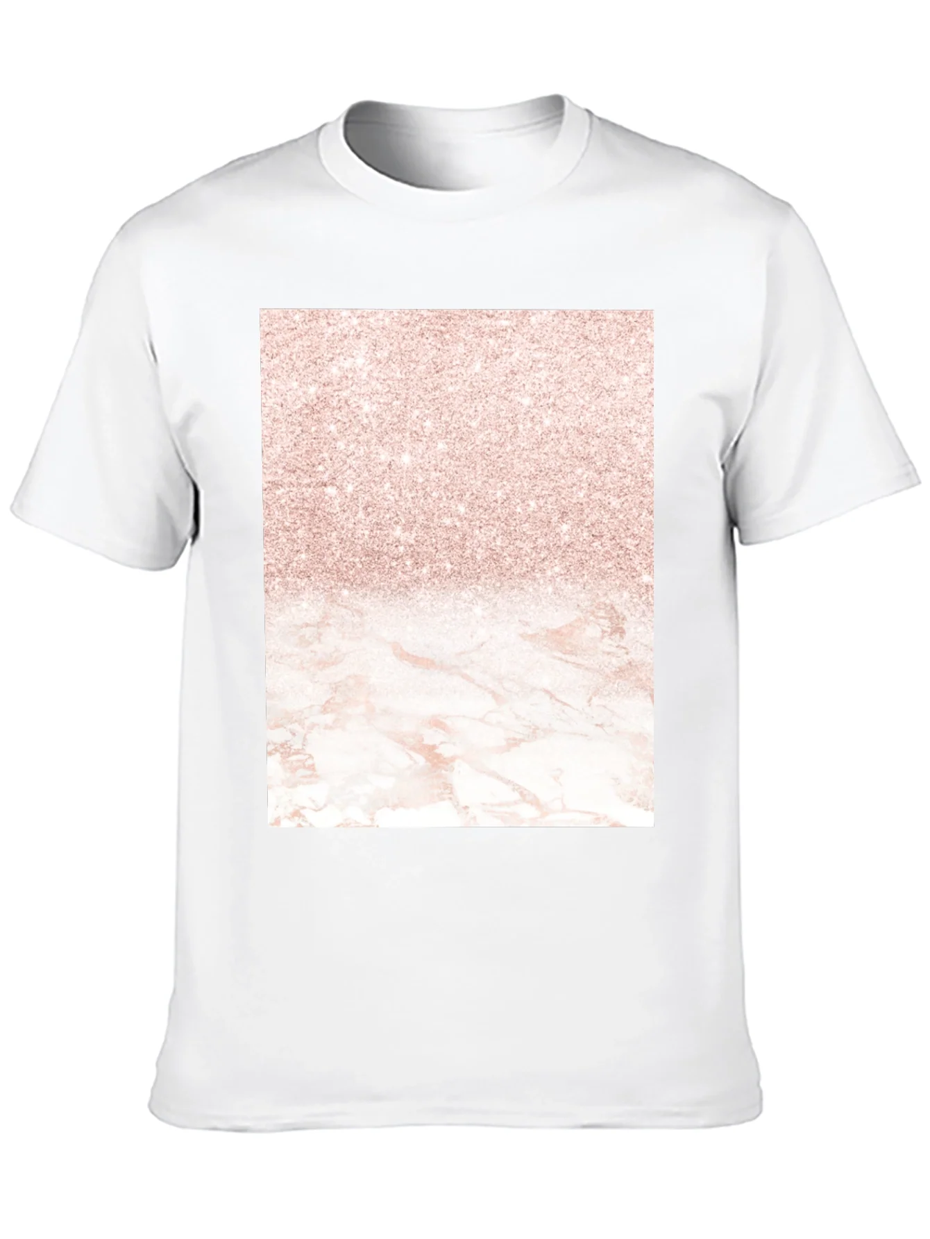 Elegant Glitter & Marble Graphic Tee - Stylish Casual Wear