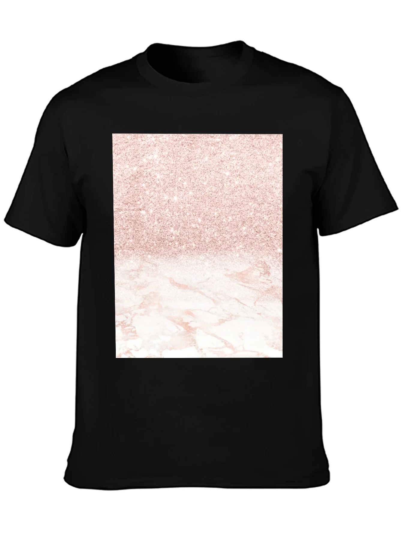 Elegant Glitter & Marble Graphic Tee - Stylish Casual Wear