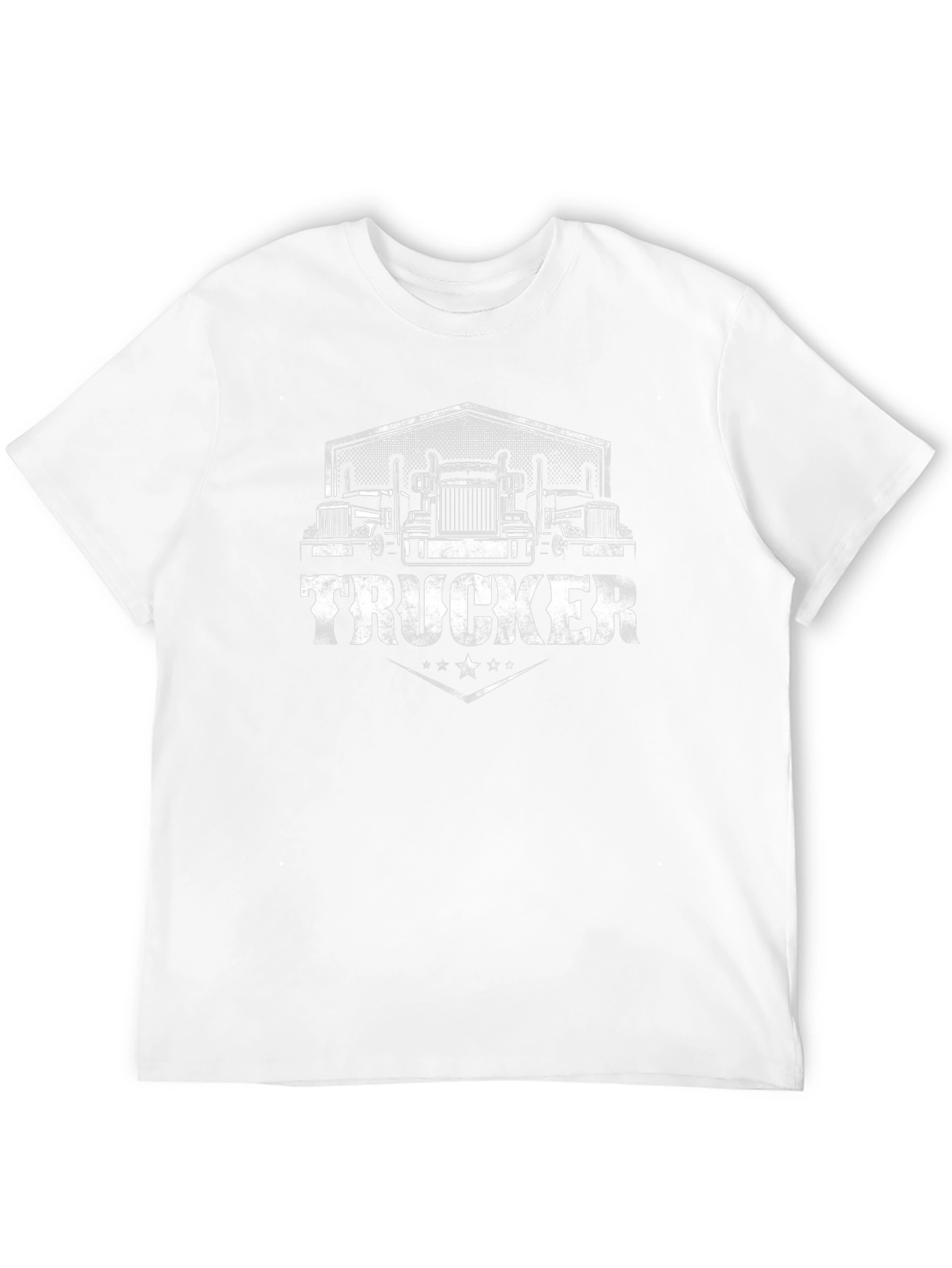 Trucker T-Shirt - Black Cotton Blend Graphic Print