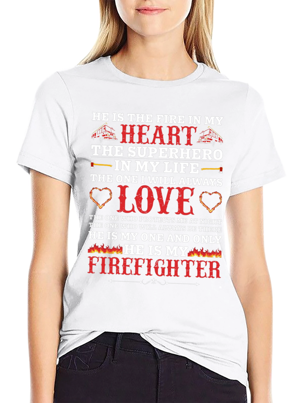 Firefighter Love T-Shirt - Heros Heart