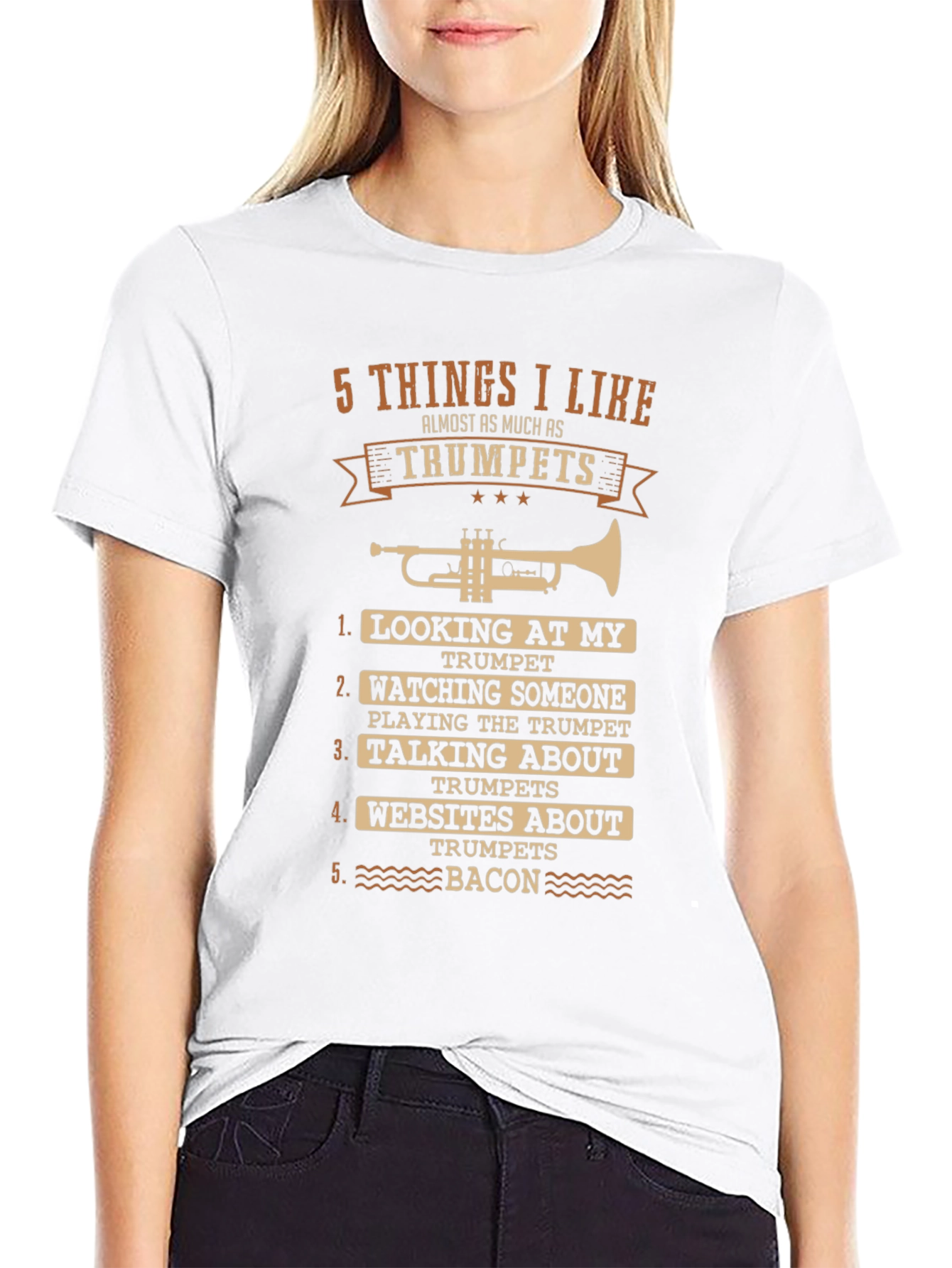 Trumpet Lover T-Shirt - 5 Things I Like Music Gift