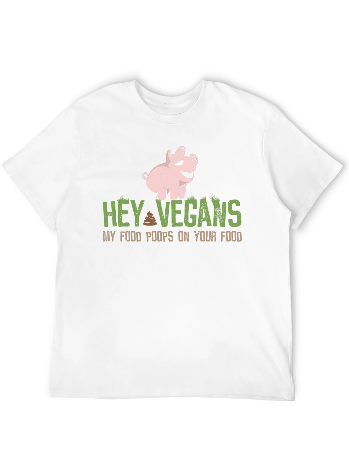 Hey Vegans Pig Graphic Tee - Funny Sarcastic Shirt