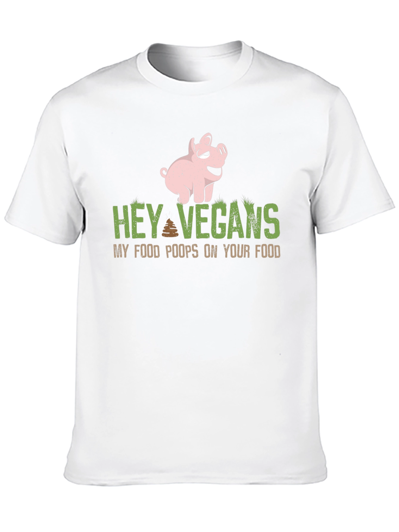 Hey Vegans Pig Graphic Tee - Funny Sarcastic Shirt