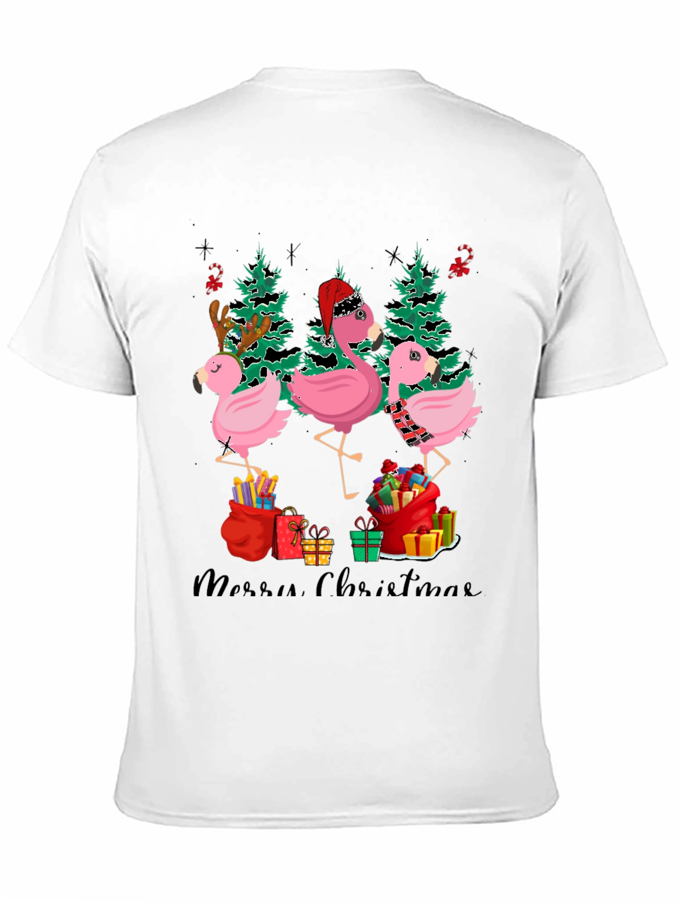 Festive Flamingo Christmas T-Shirt