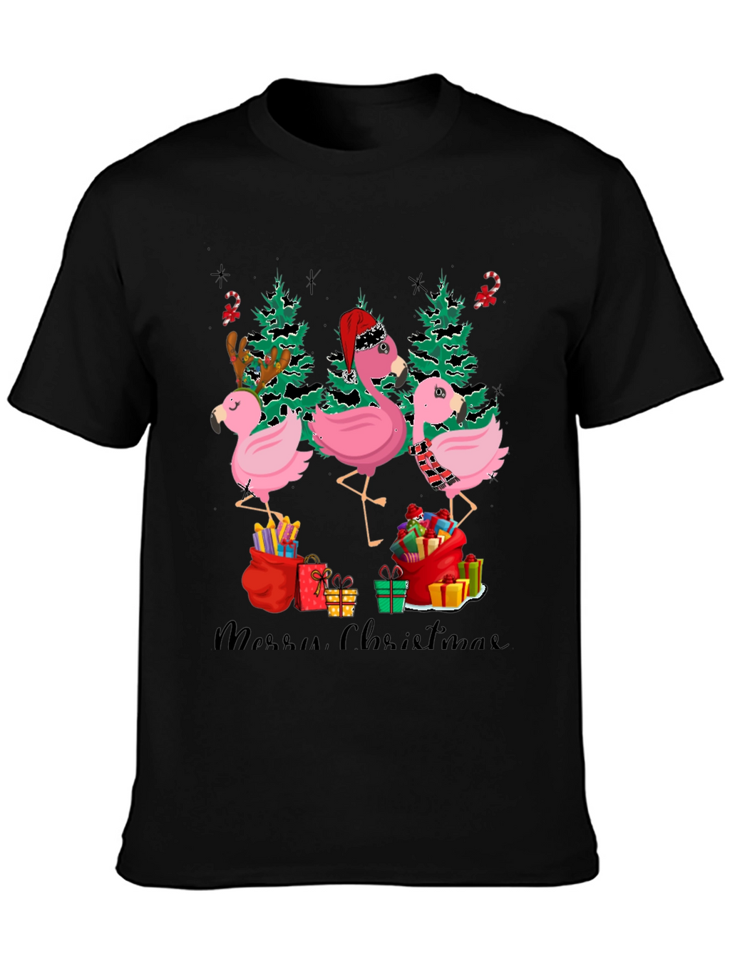 Festive Flamingo Christmas T-Shirt