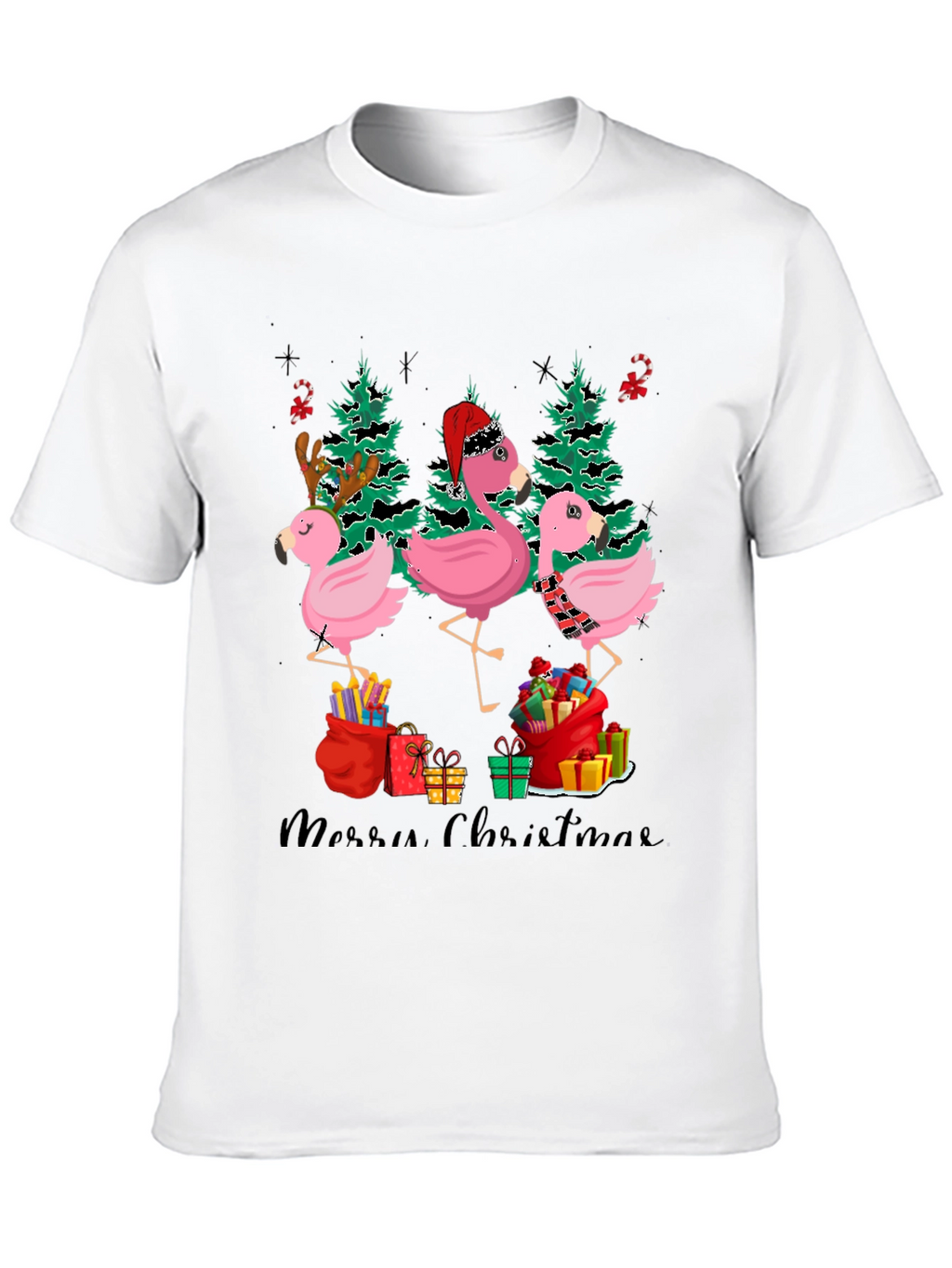Festive Flamingo Christmas T-Shirt