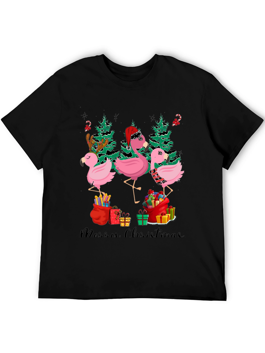 Festive Flamingo Christmas T-Shirt