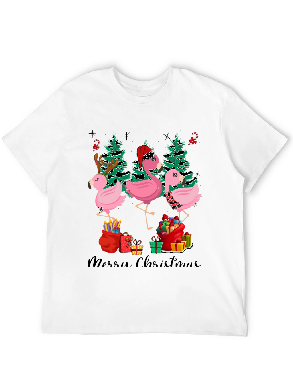 Festive Flamingo Christmas T-Shirt