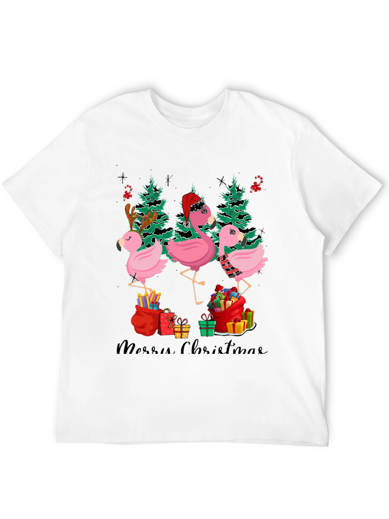 Festive Flamingo Christmas T-Shirt