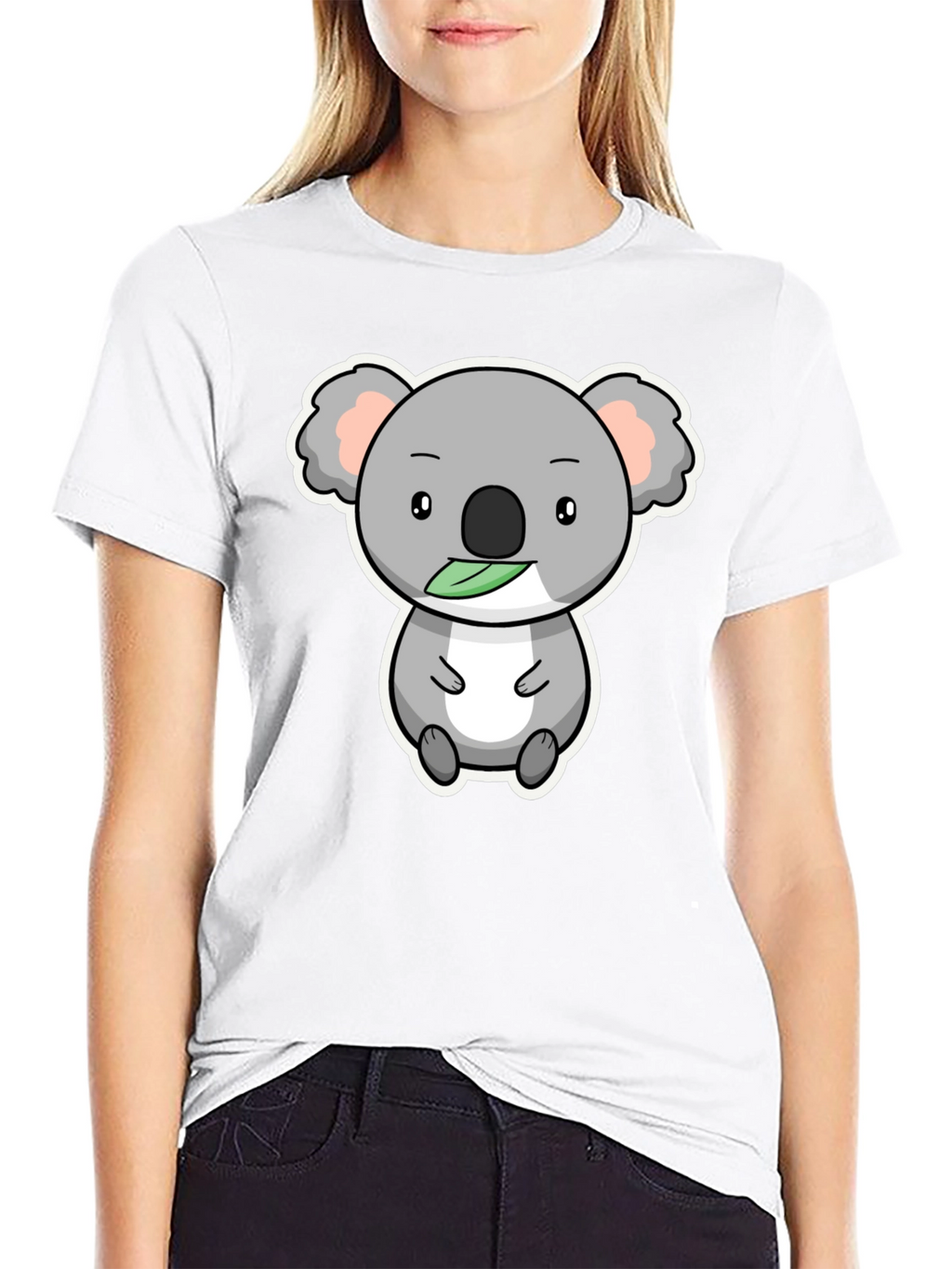 Cute Koala Bear Graphic T-Shirt - Black