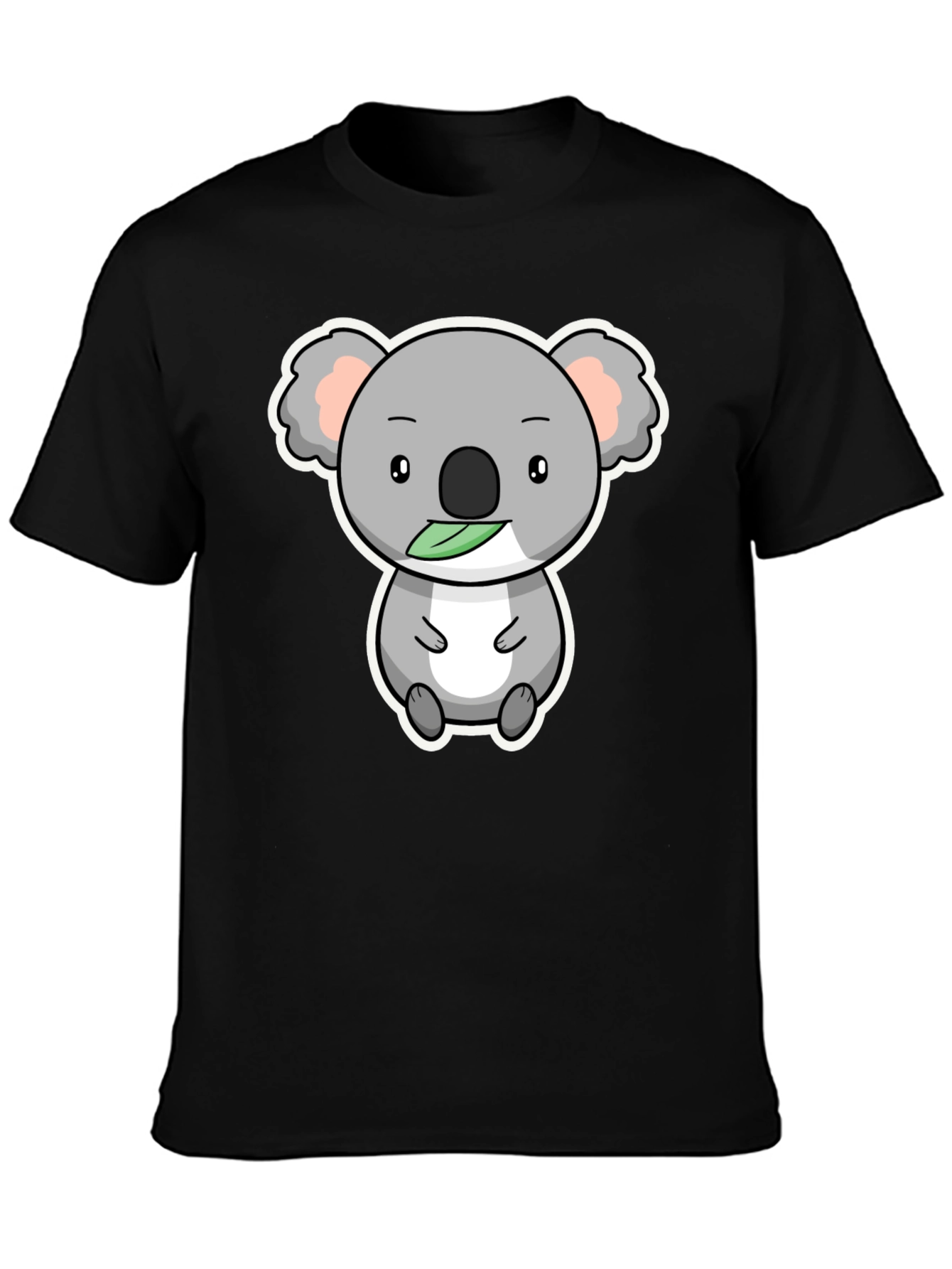 Cute Koala Bear Graphic T-Shirt - Black