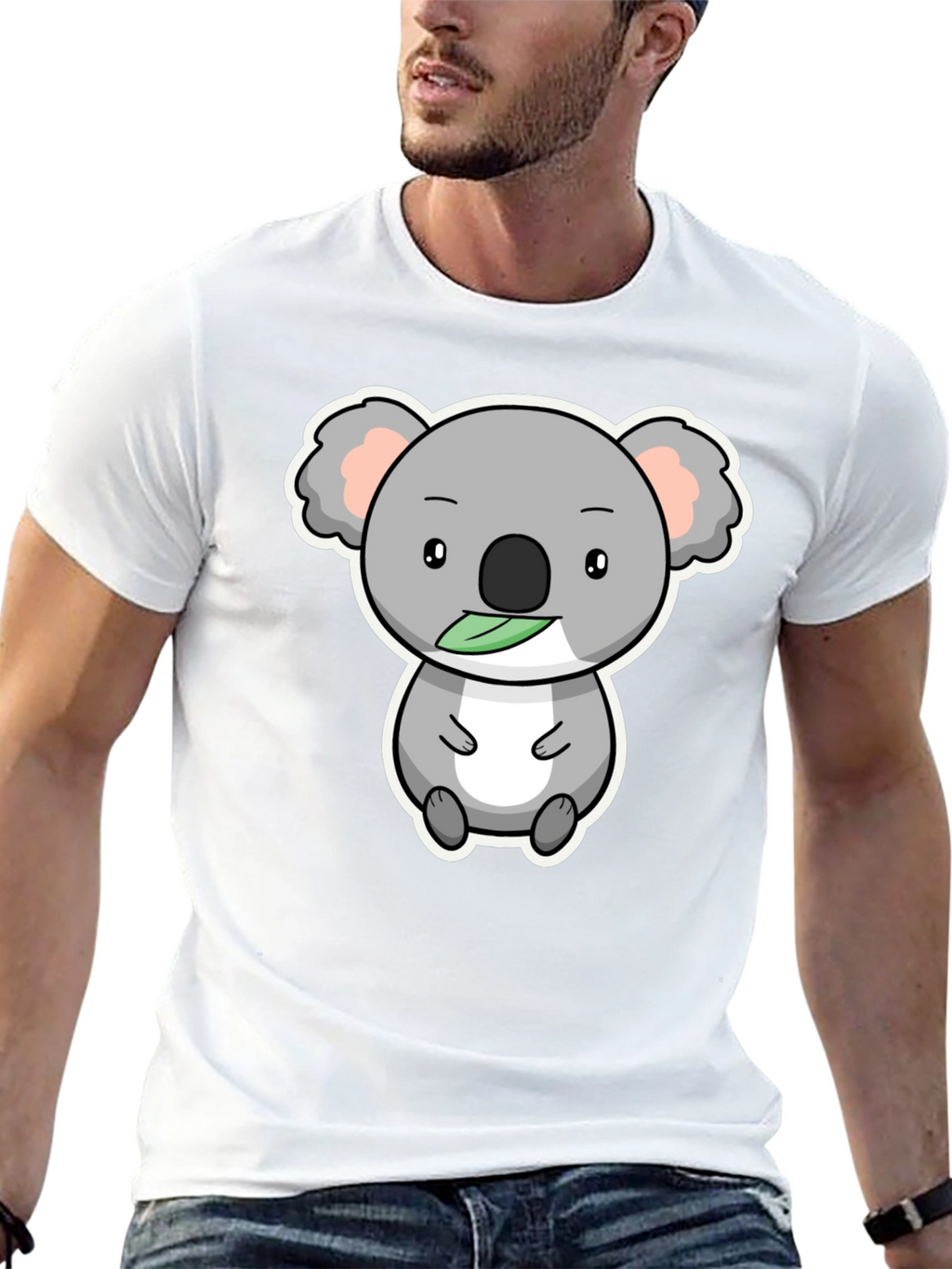 Cute Koala Bear Graphic T-Shirt - Black