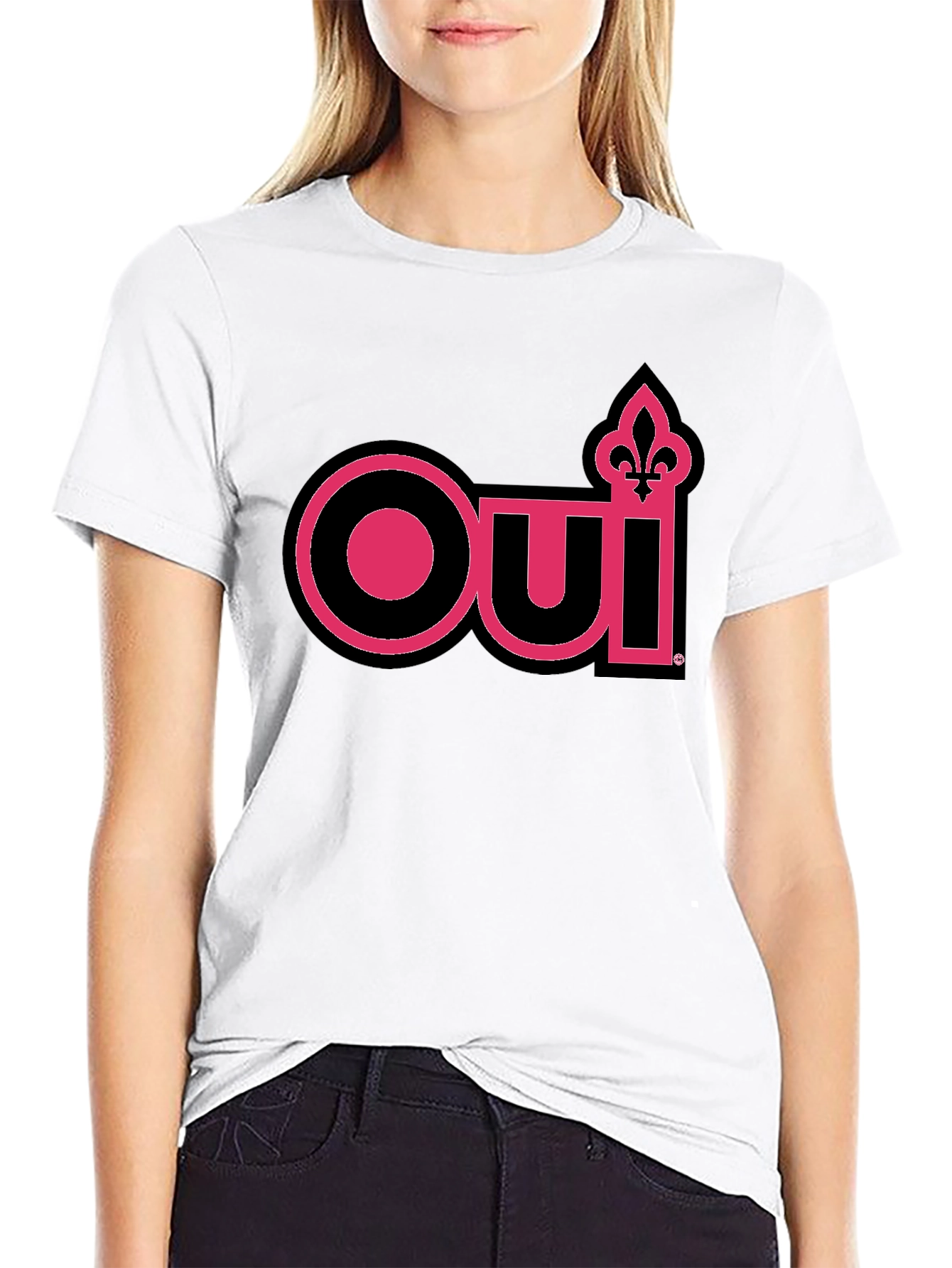 Oui Fleur-de-Lis Graphic Tee - Black