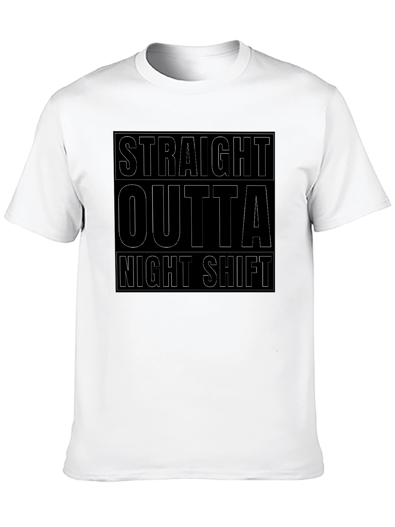 Straight Outta Night Shift Black Graphic Tee