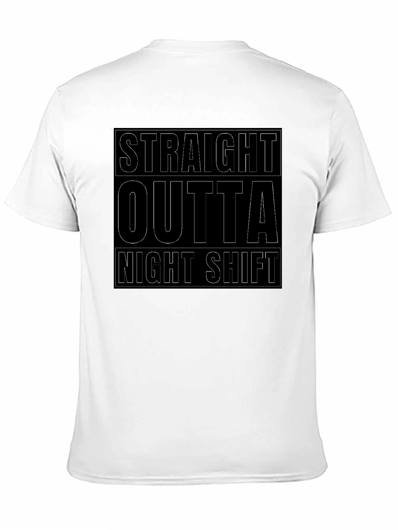 Straight Outta Night Shift Black Graphic Tee