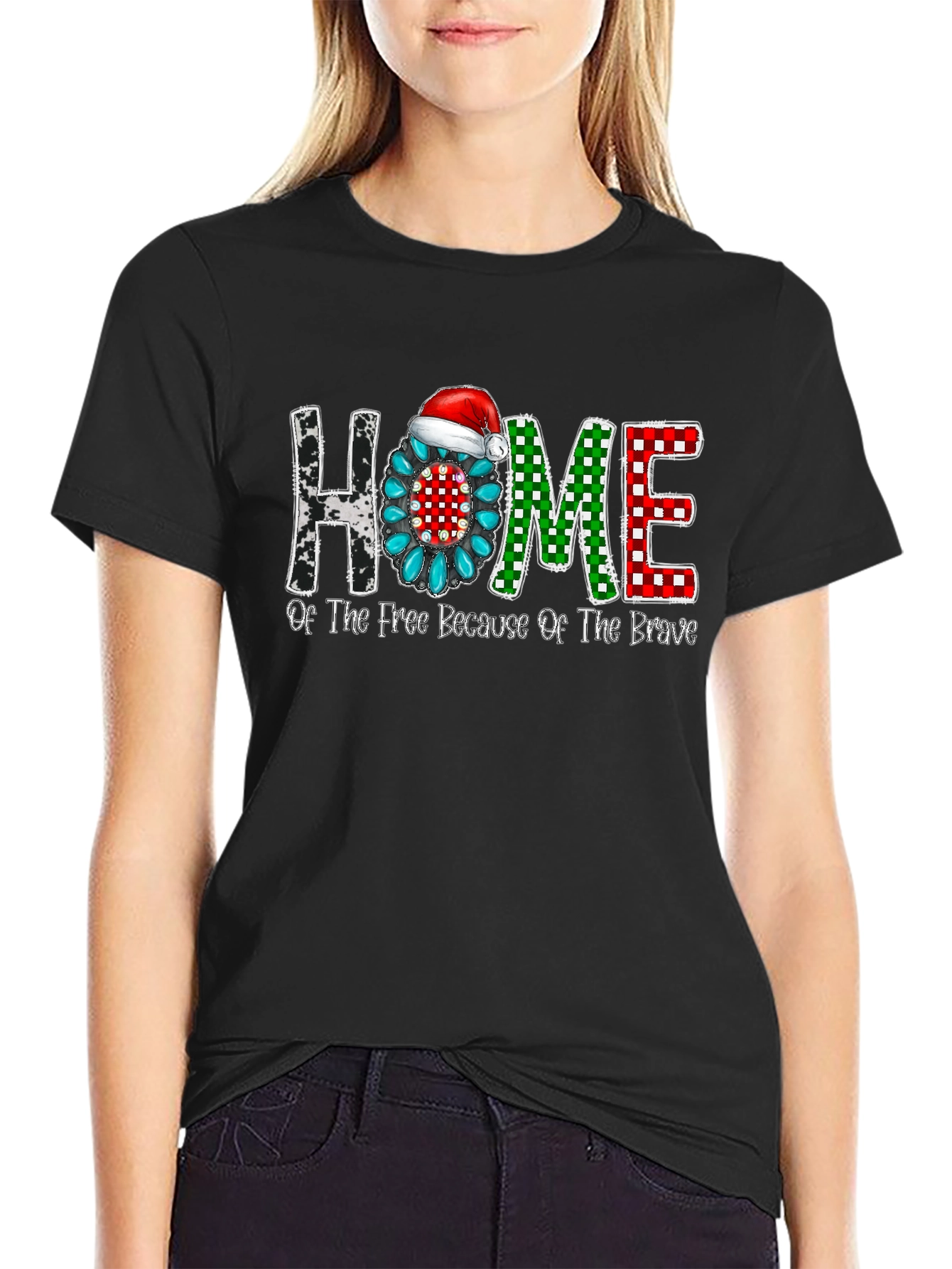HOME Patriotic T-Shirt - Of The Free Because Of The Brave