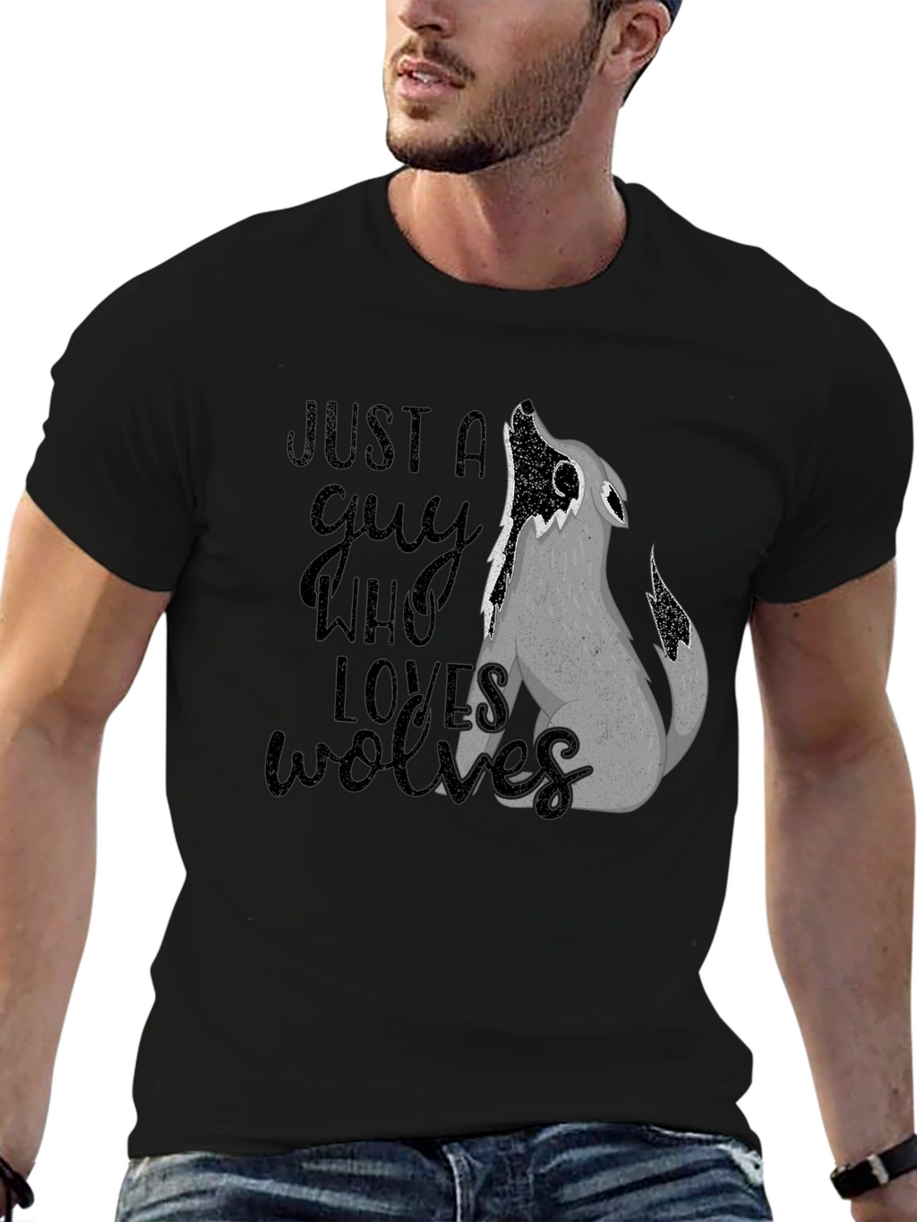 Just A Guy Who Loves Wolves T-Shirt