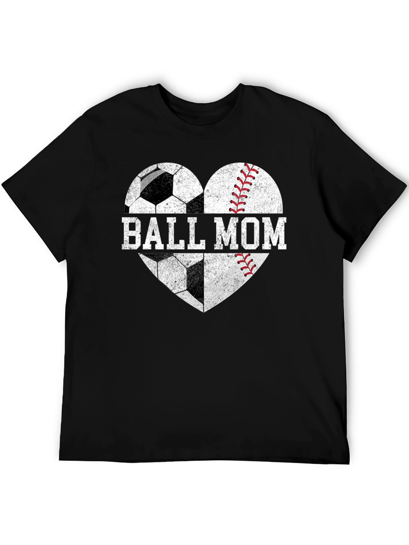 Ball Mom T-Shirt Soccer & Baseball Heart Tee