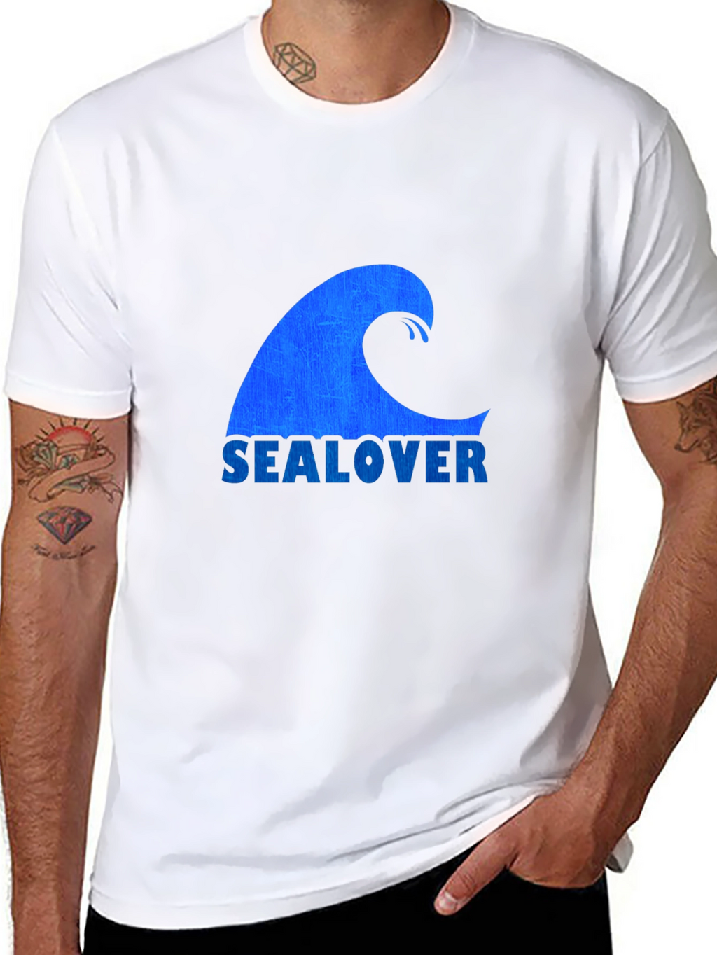 Sea Lover Wave Graphic Tee - Black Casual T-Shirt