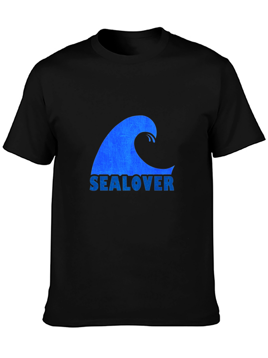 Sea Lover Wave Graphic Tee - Black Casual T-Shirt