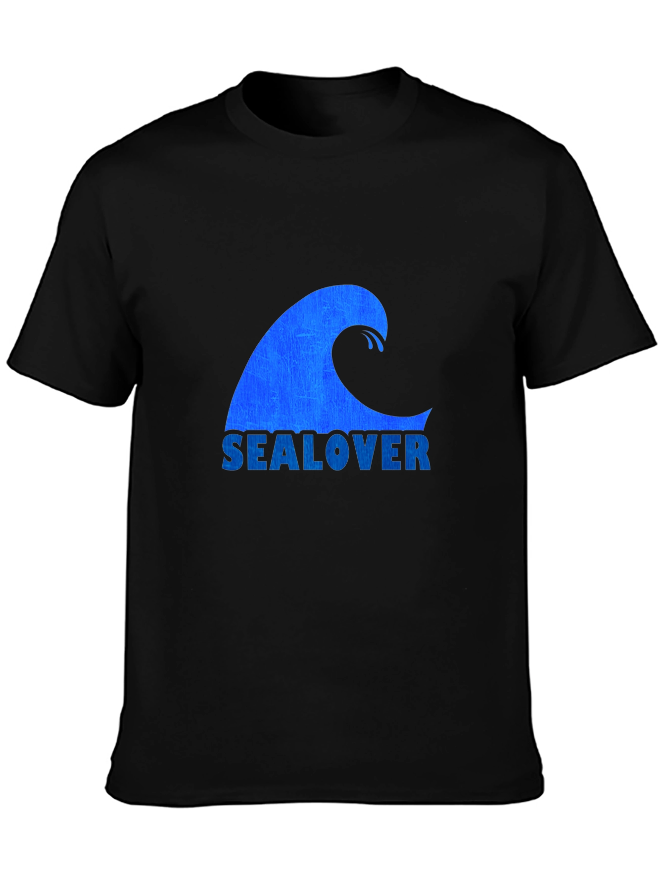 Sea Lover Wave Graphic Tee - Black Casual T-Shirt