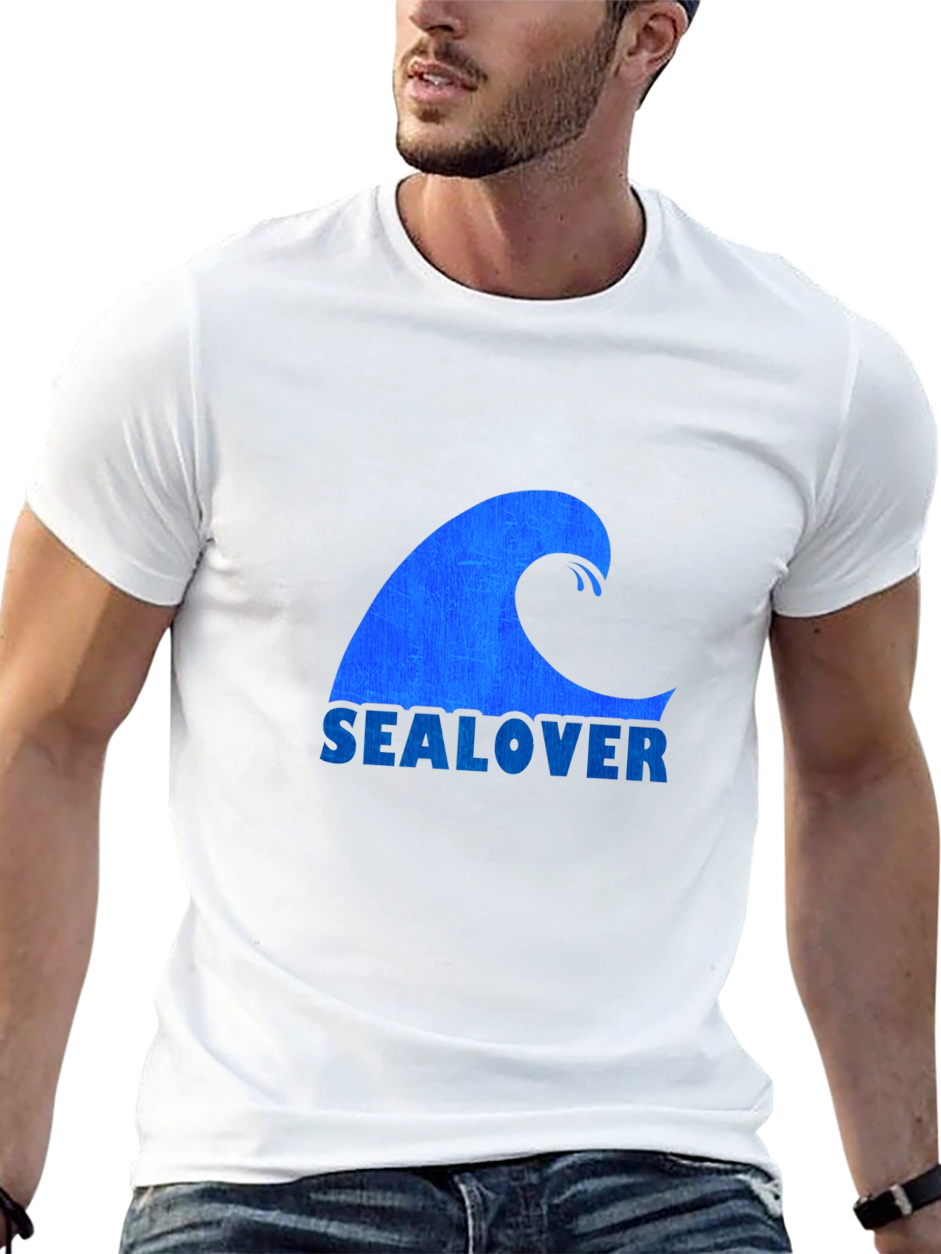 Sea Lover Wave Graphic Tee - Black Casual T-Shirt
