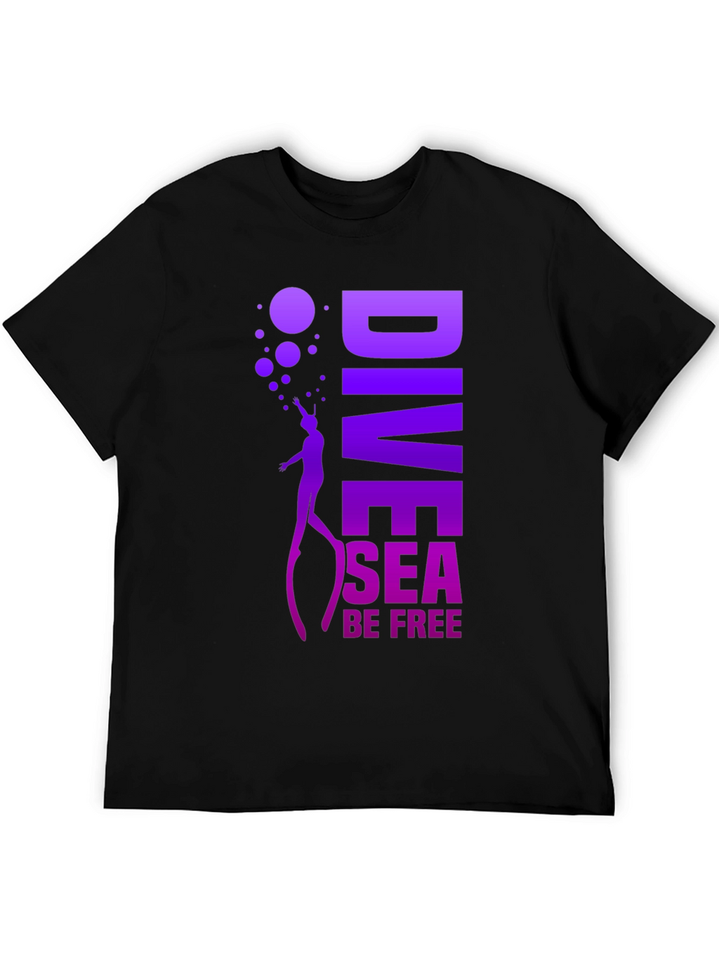 Dive Sea Be Free Graphic Tee - Black